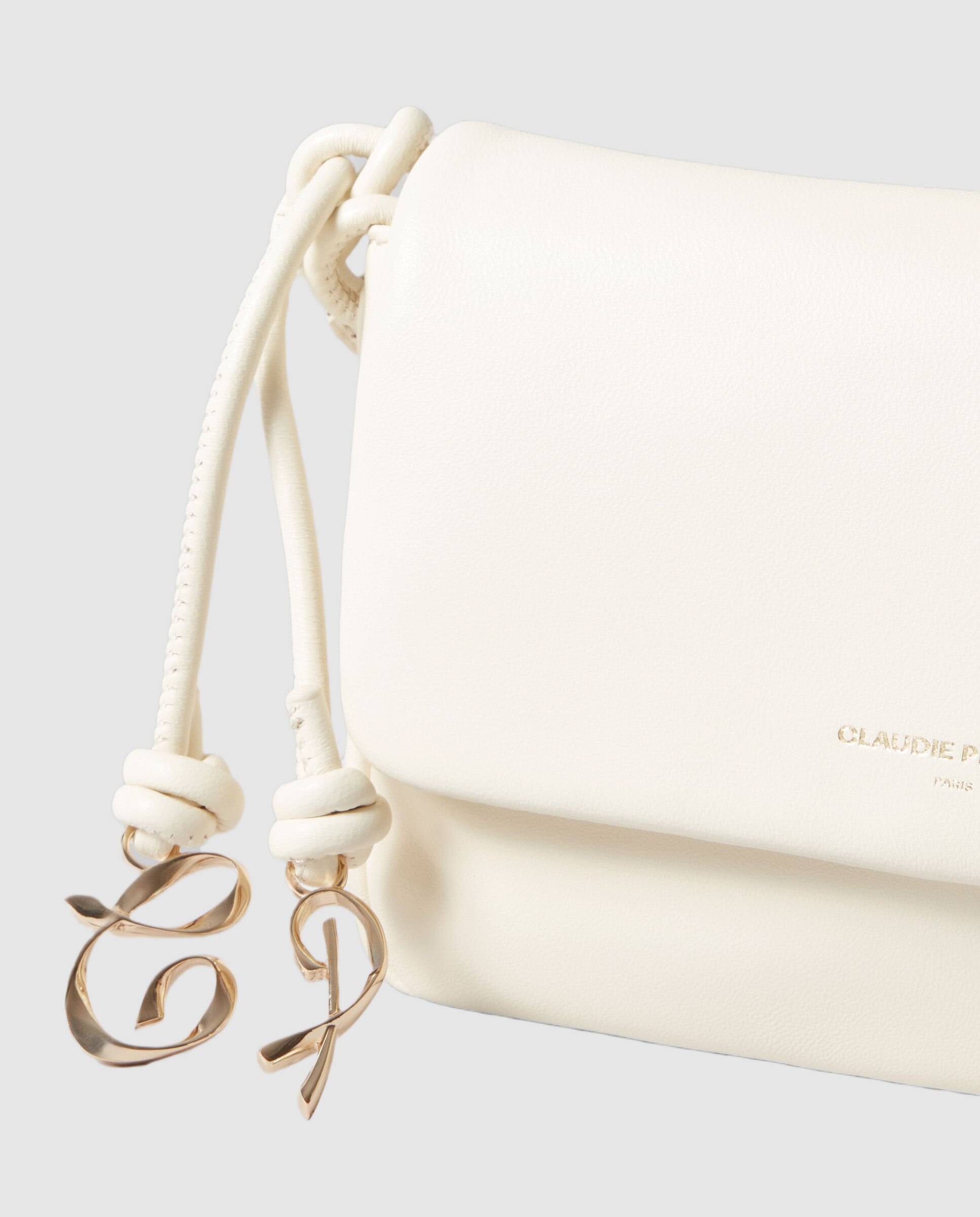 Bandolera de mujer city con solapa y cierre magnético - Claudie Pierlot - Blanco Blanco-6
