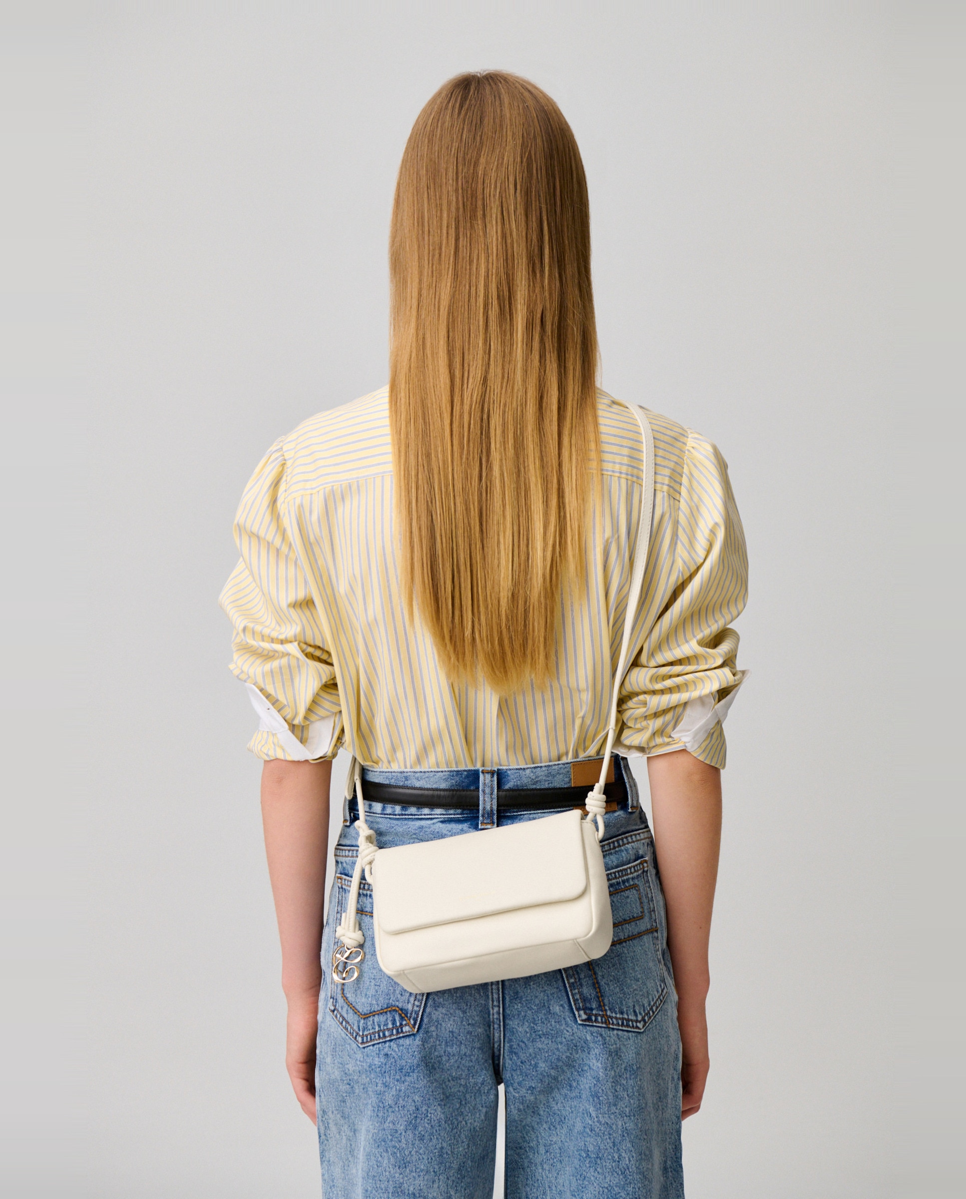 Bandolera de mujer city con solapa y cierre magnético - Claudie Pierlot - Blanco Blanco-3