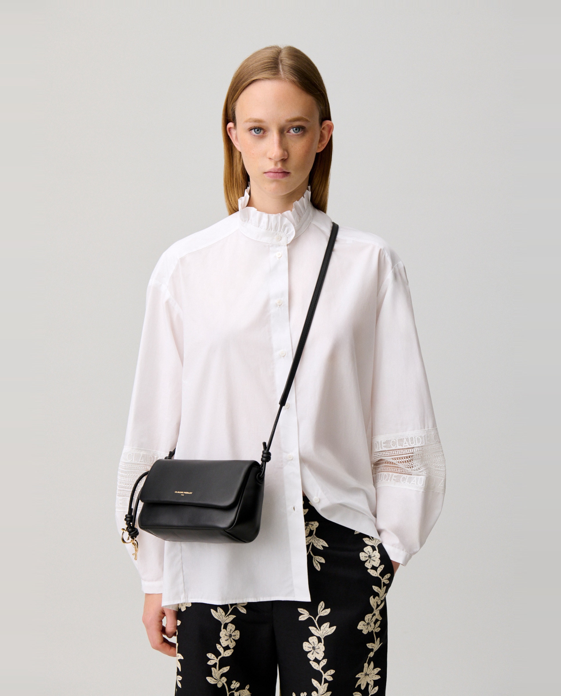 Bandolera de mujer city con solapa y cierre magnético - Claudie Pierlot - Negro Negro-2