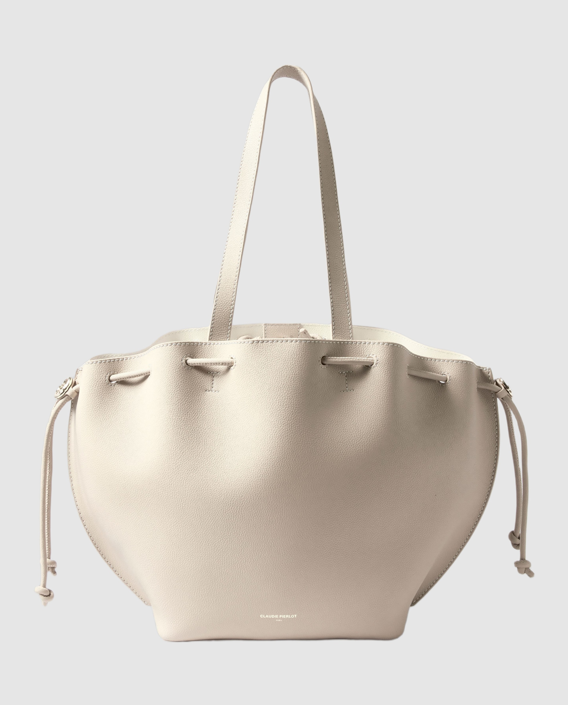 Imagen 0 de Bolso de hombro shopper reversible de piel granulada con cierre imantado Blanco