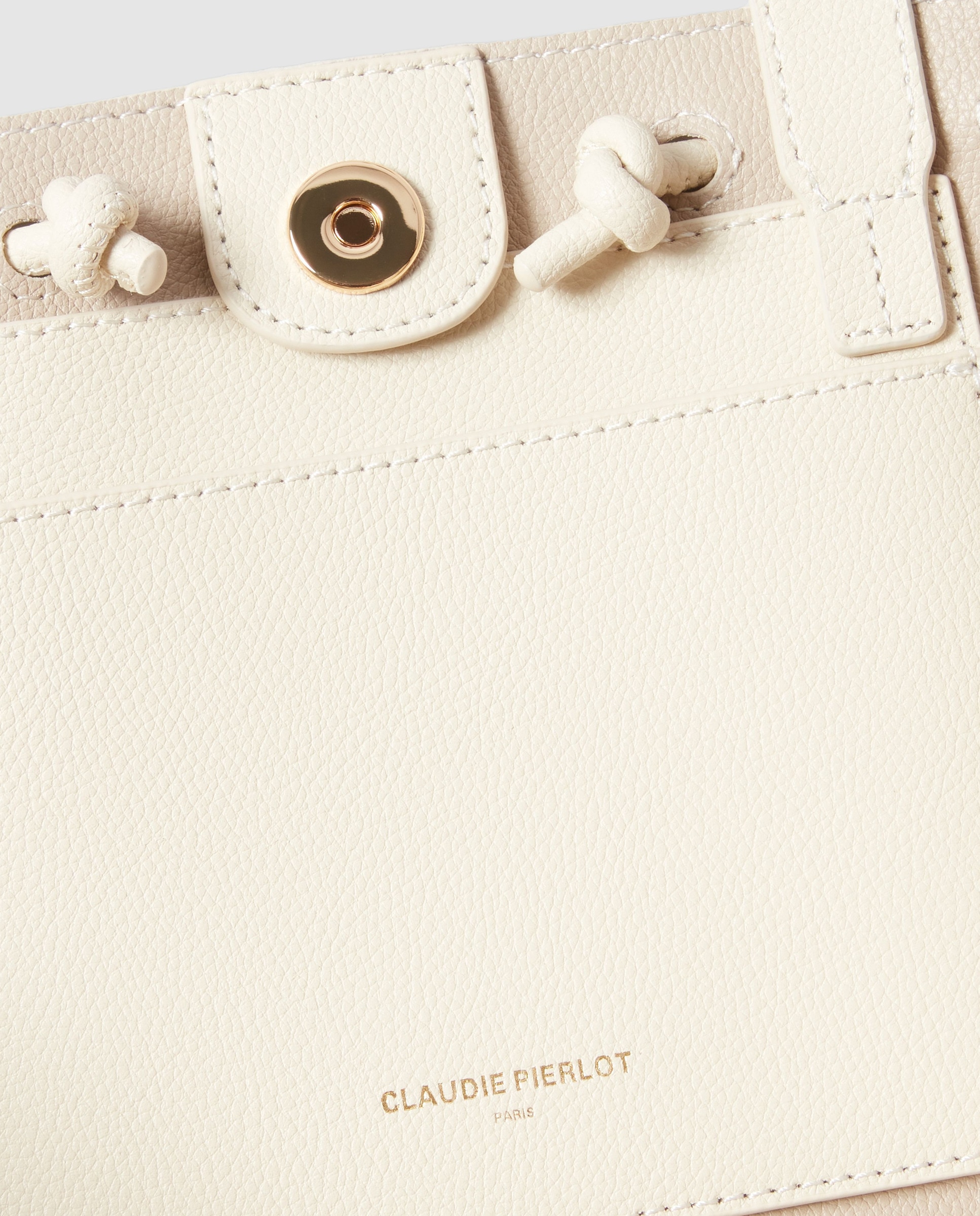 Bolso de hombro shopper reversible de piel granulada con cierre imantado - Claudie Pierlot - Blanco Blanco-2
