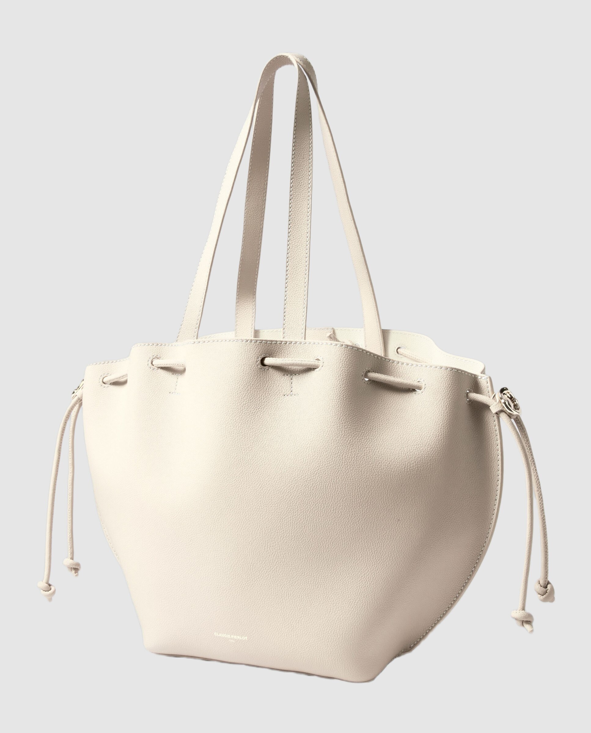 Bolso de hombro shopper reversible de piel granulada con cierre imantado - Claudie Pierlot - Blanco Blanco-4