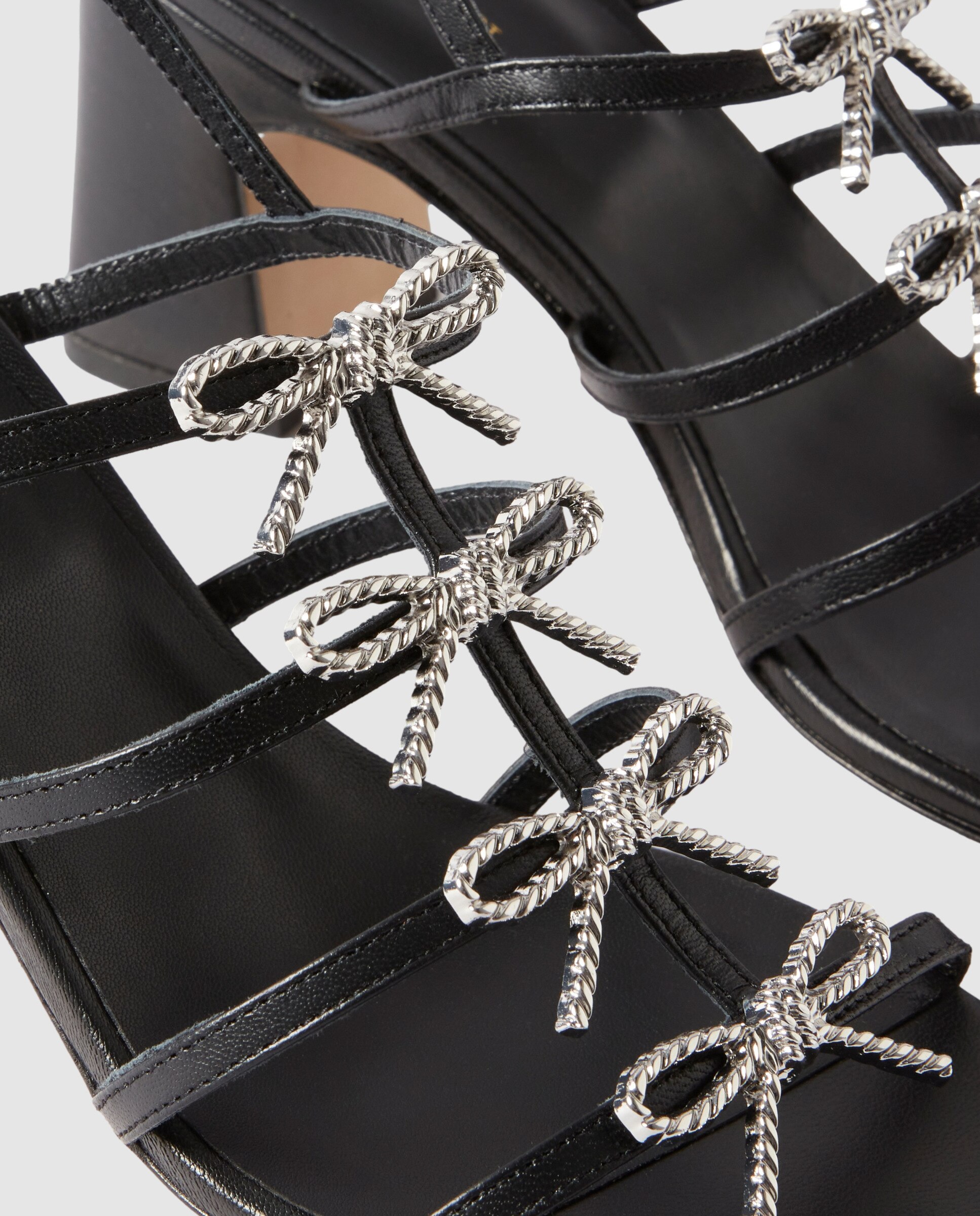 Sandalias de tacón de mujer de piel con joyas - Claudie Pierlot - Negro Negro-5