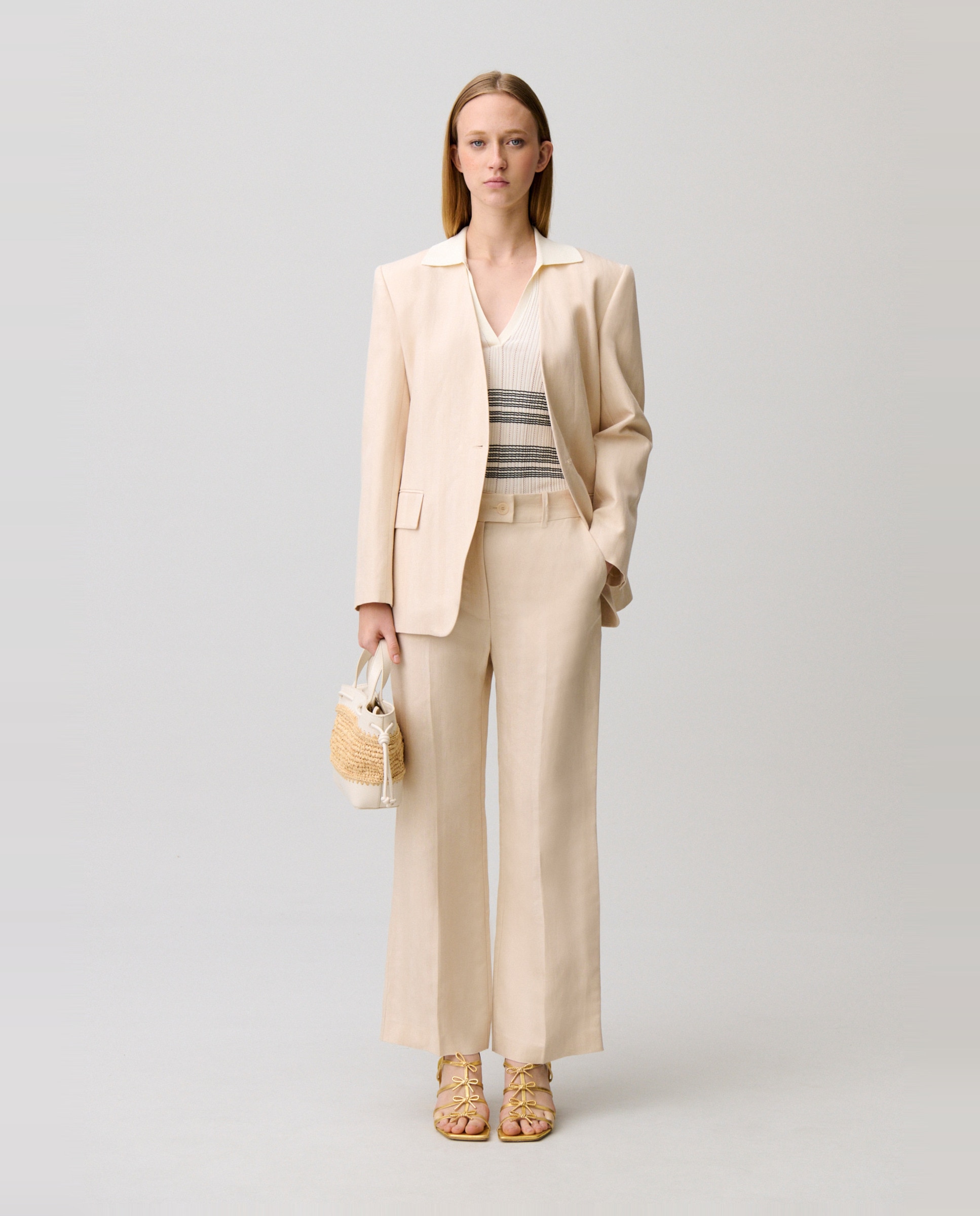 Claudie Pierlot - Pantalones anchos de mujer fluidos con lino.