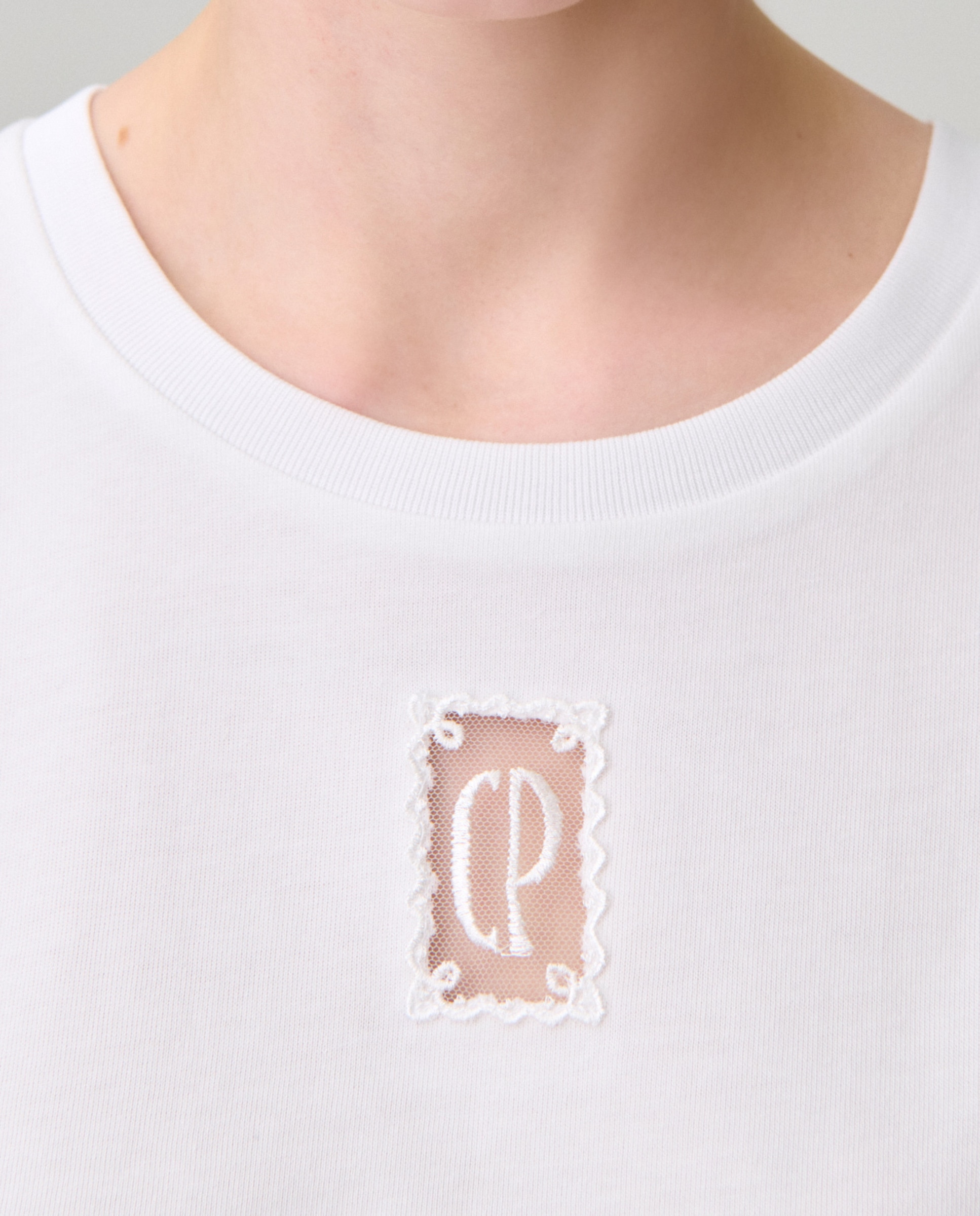 Camiseta de mujer ancha corta con algodón - Claudie Pierlot - Blanco Blanco-5