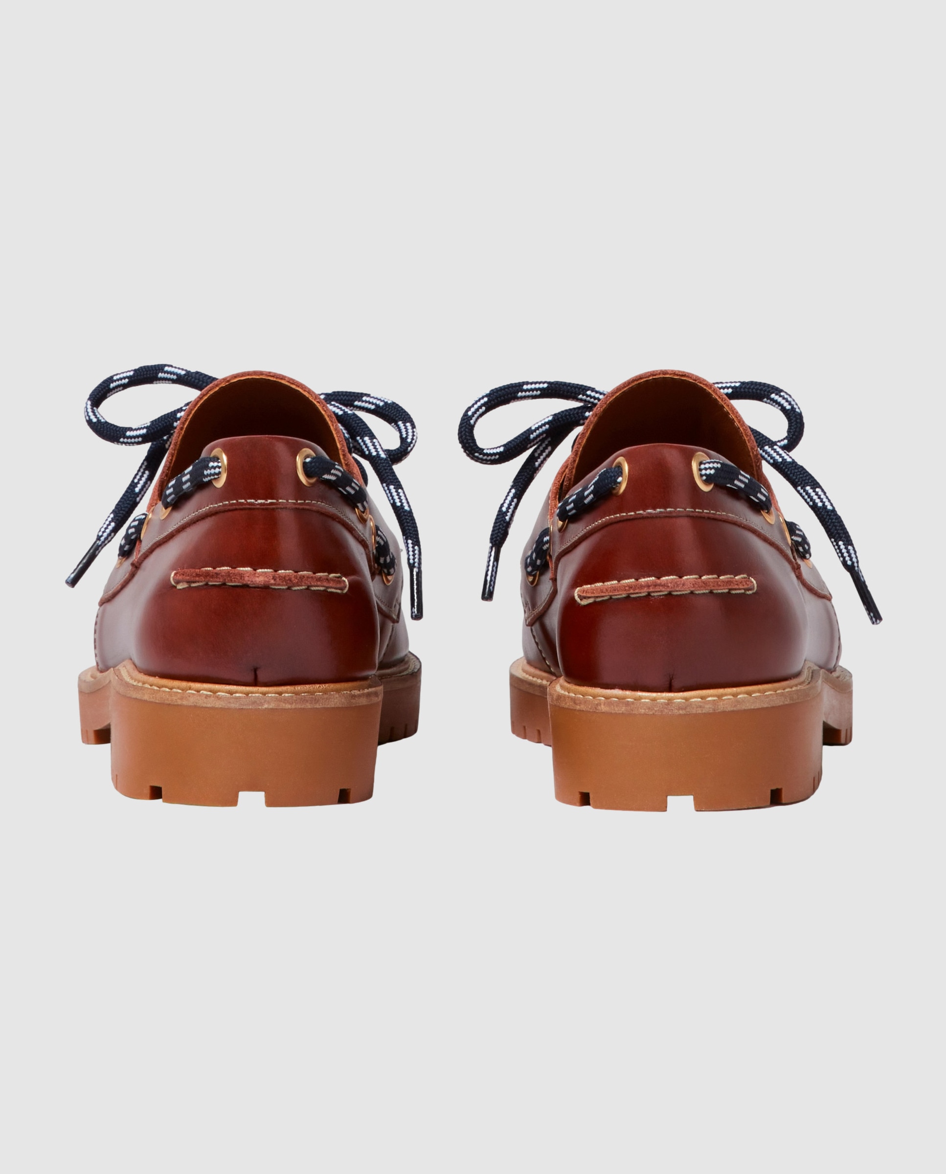 Mocasines planos de mujer de piel lisa con cordones estilo montaña - Claudie Pierlot - Caoba Caoba-4