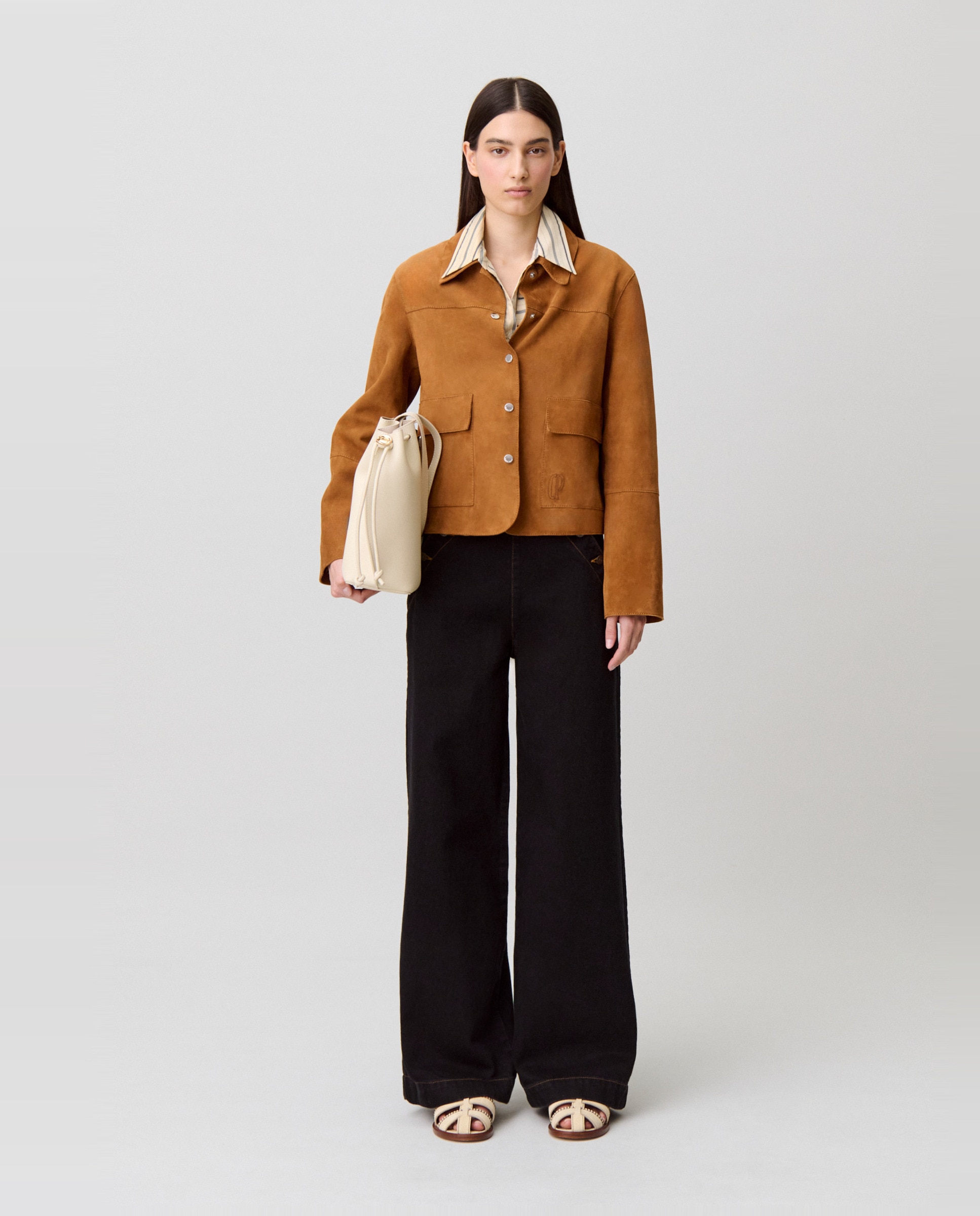 Claudie Pierlot - Vaquero ancho de mujer marinero.