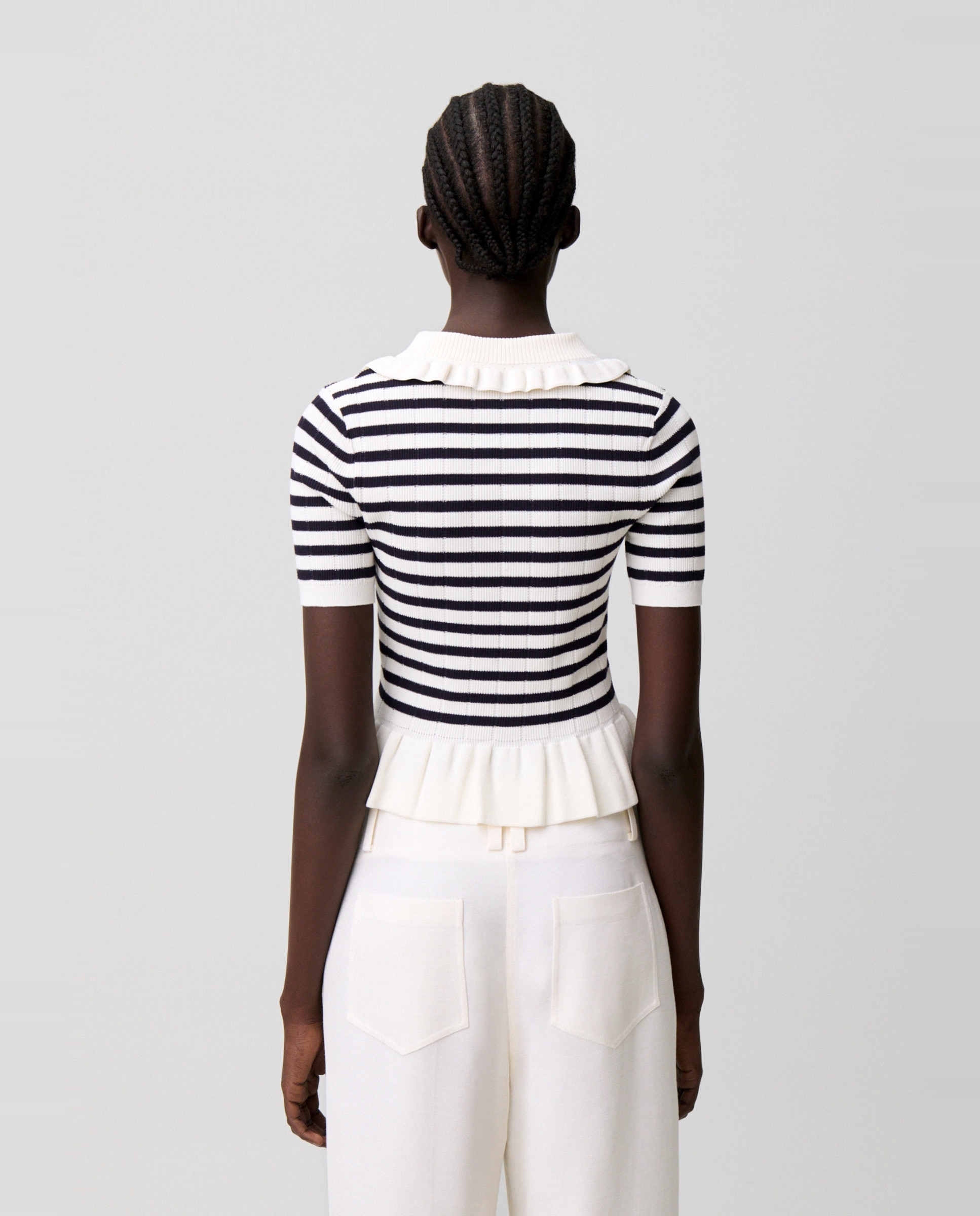 Jersey de mujer de rayas bicolor y manga corta - Claudie Pierlot - Multicolor Multicolor-2
