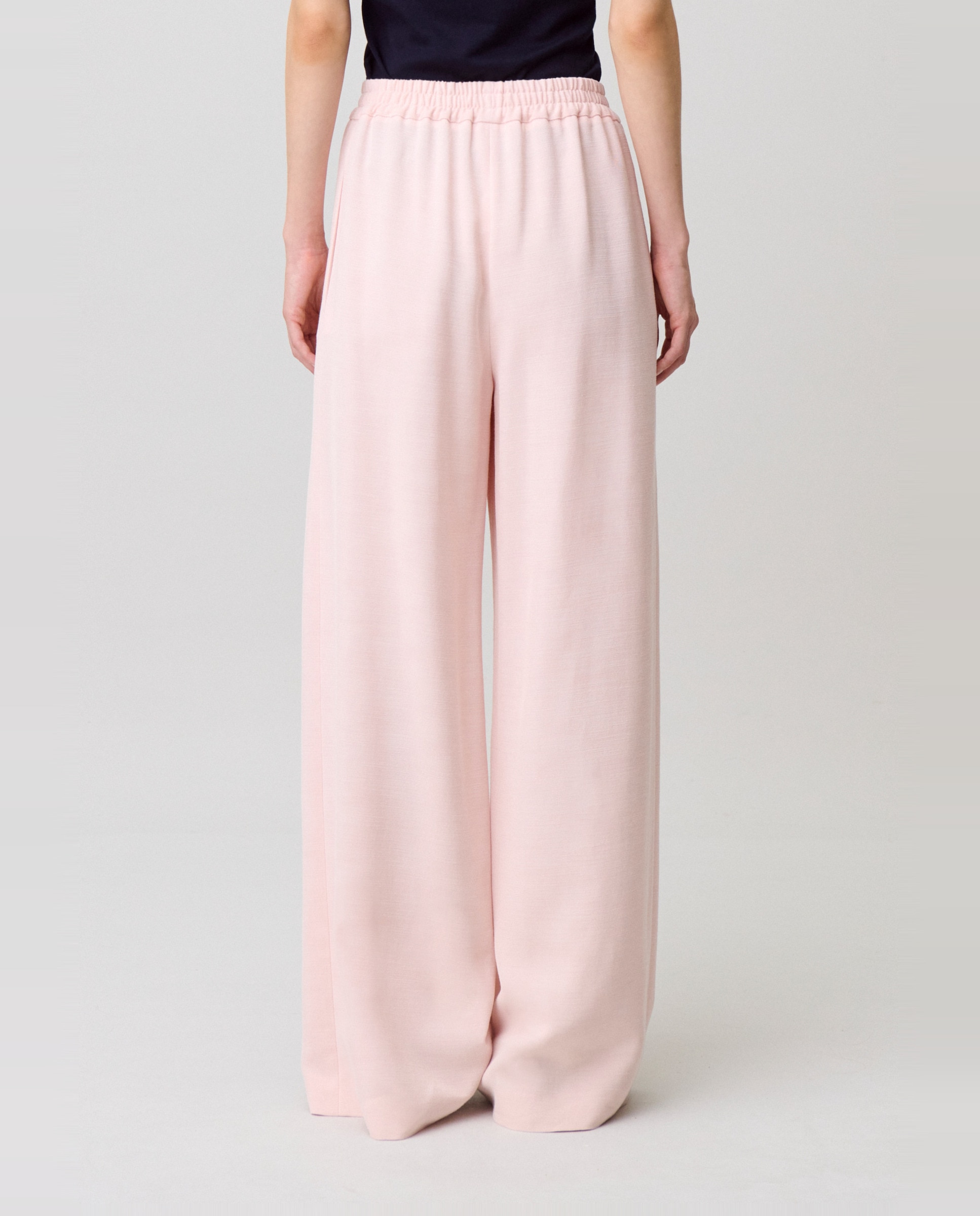 Pantalones anchos de mujer fluidos de pernera ancha - Claudie Pierlot - Rosa claro Rosa claro-3