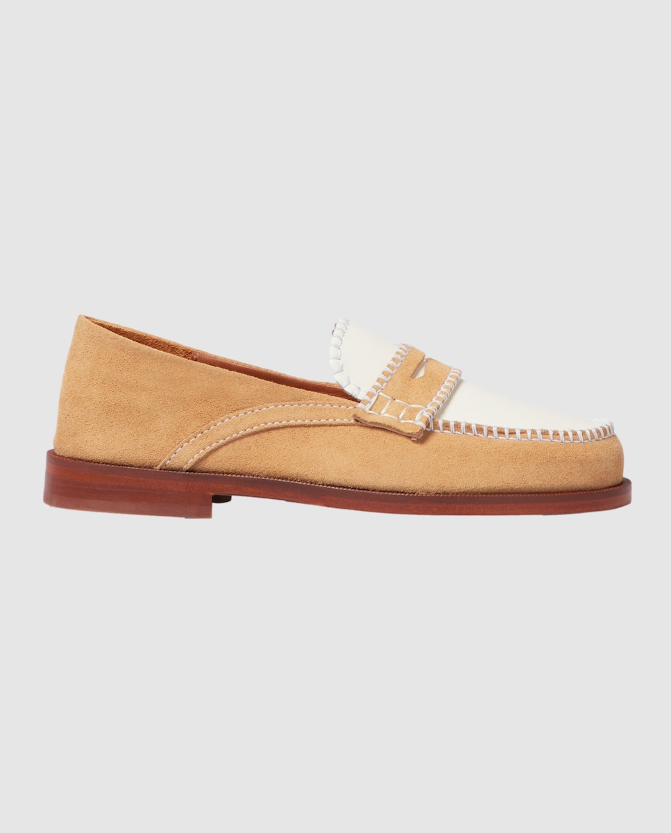 Mocasines planos de mujer de ante con pespuntes en contraste Claudie Pierlot · El Corte Inglés