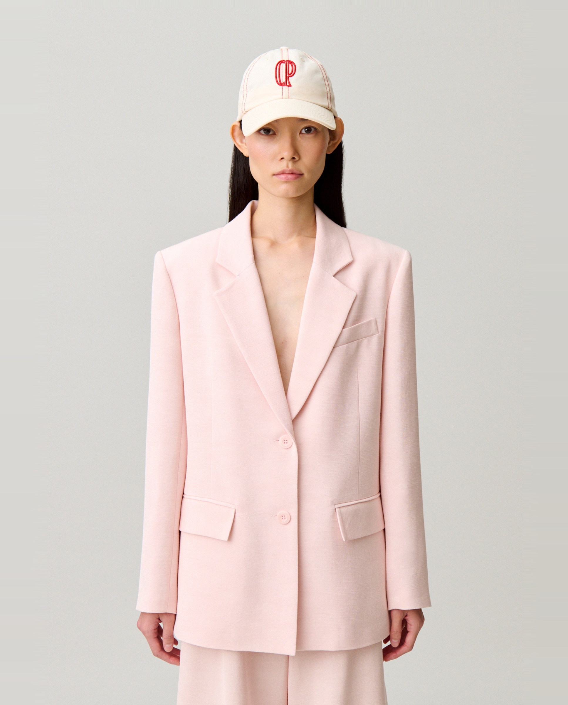 Imagen 0 de Blazer de mujer de sastre corte recto Rosa claro