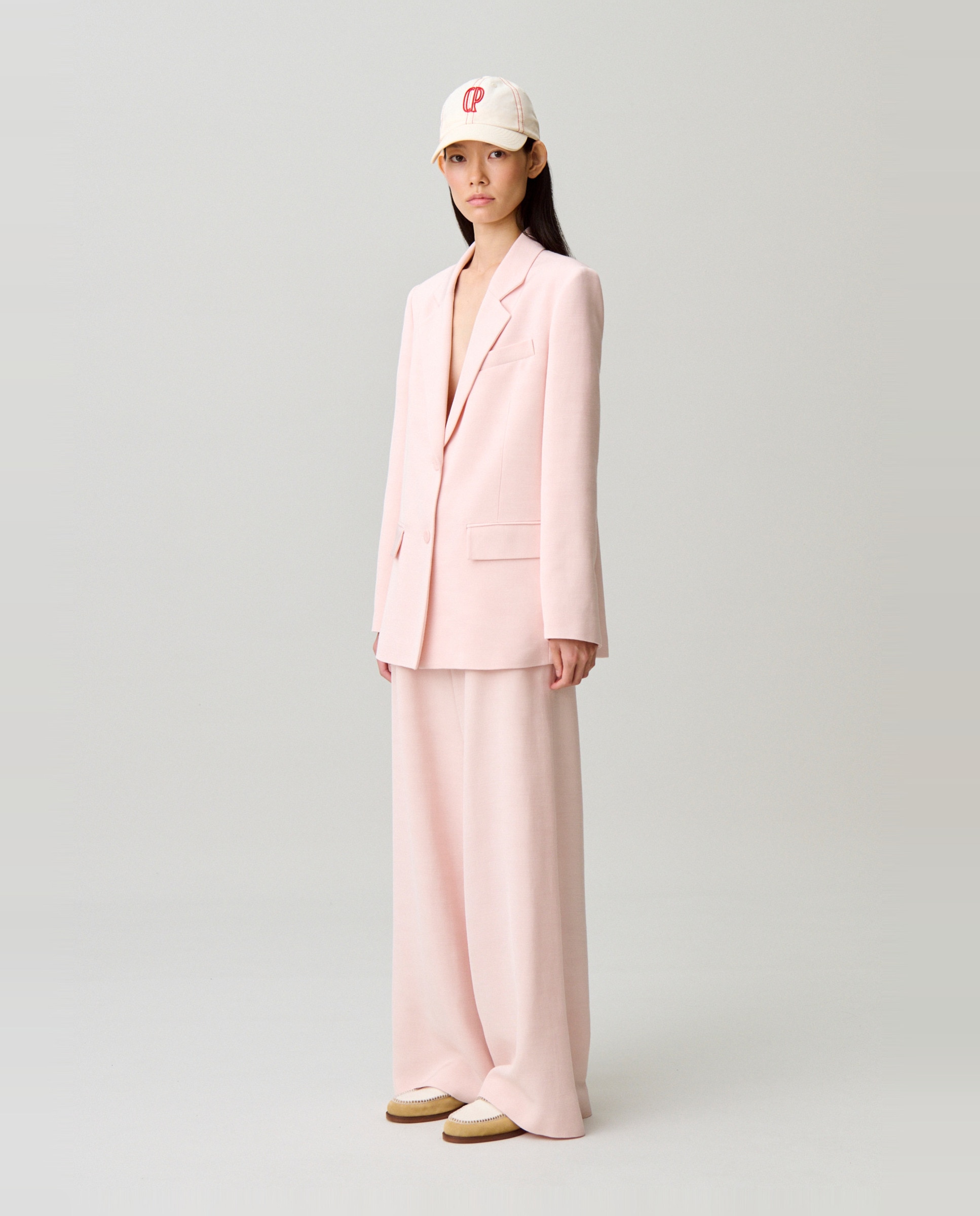 Blazer de mujer de sastre corte recto - Claudie Pierlot - Rosa claro Rosa claro-3