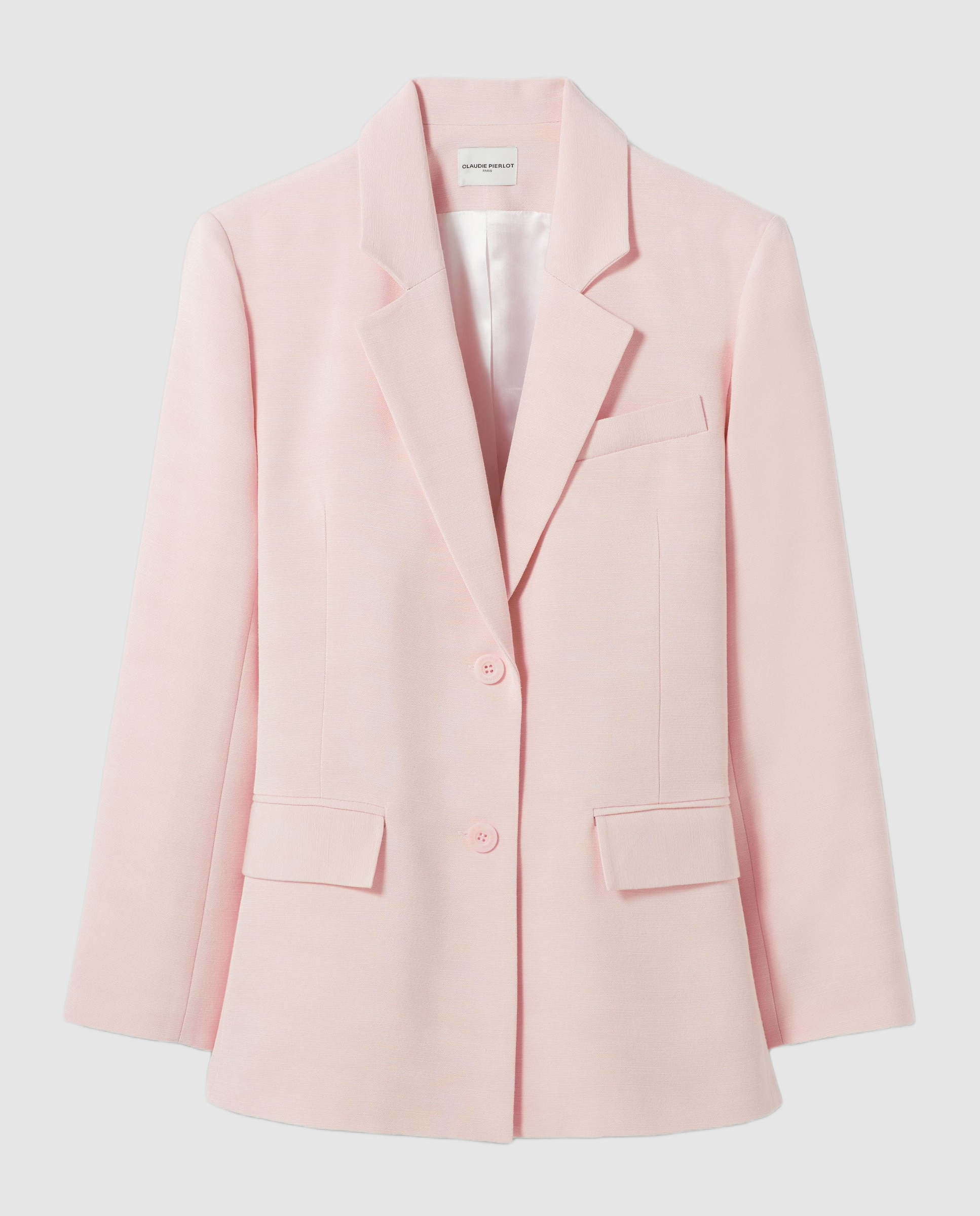 Blazer de mujer de sastre corte recto - Claudie Pierlot - Rosa claro Rosa claro-6