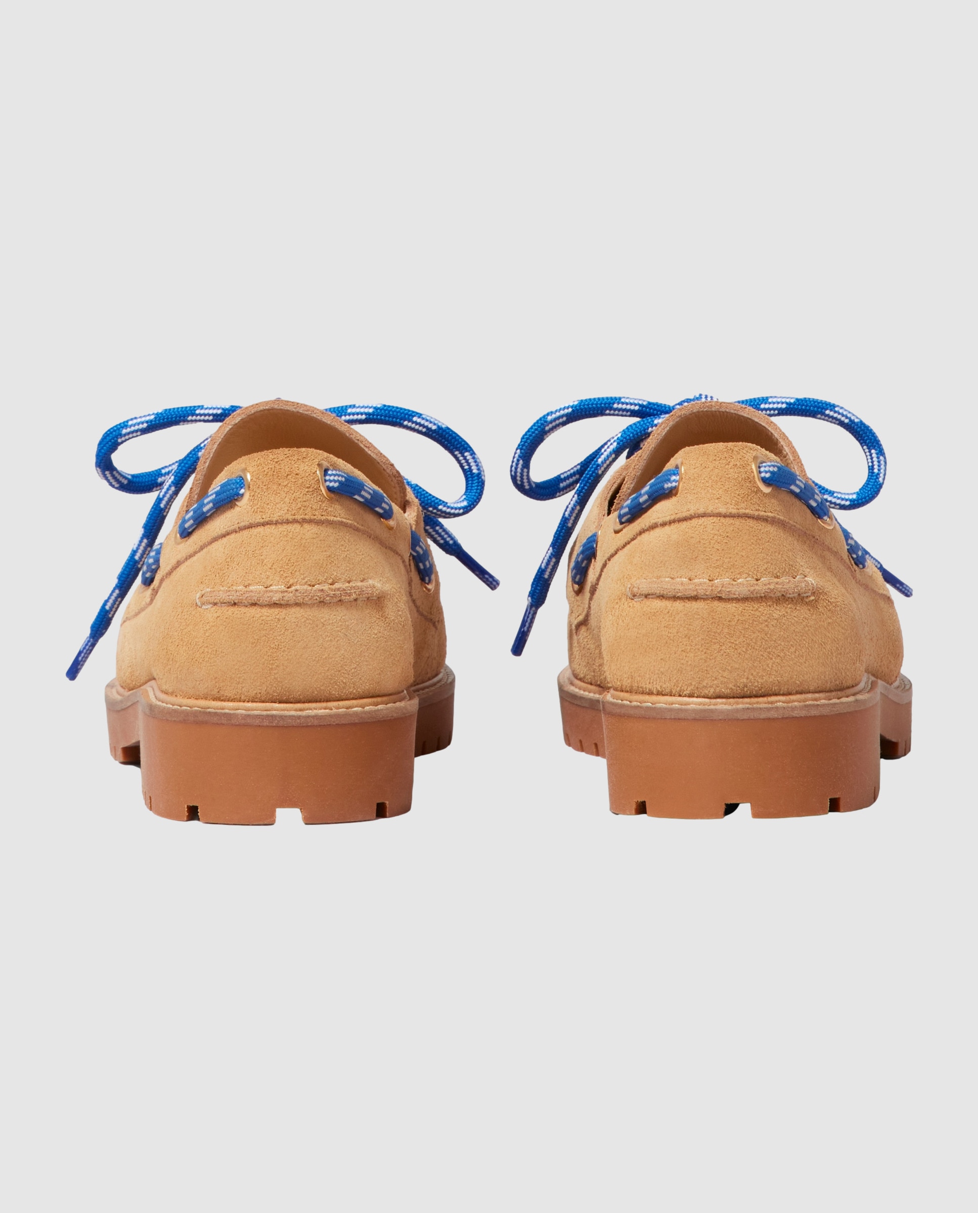 Mocasines planos de mujer de ante con suela gruesa dentada - Claudie Pierlot - Beige Beige-3