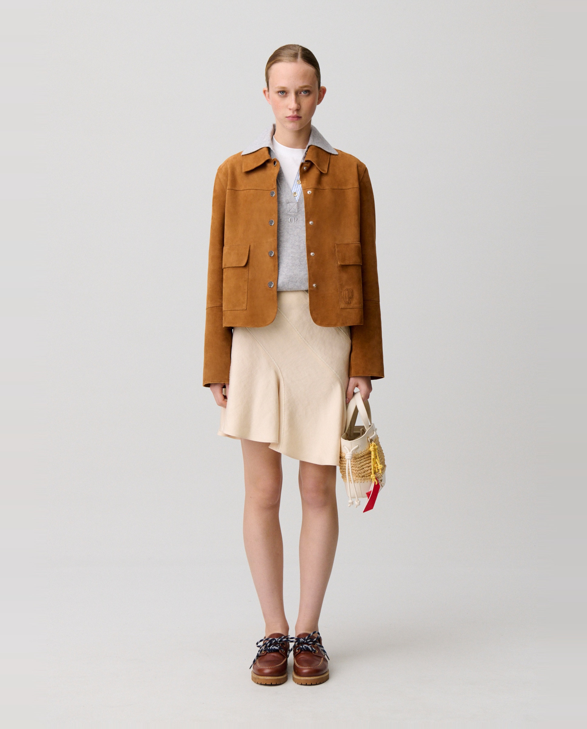 Claudie Pierlot - Falda corta asimétrica de efecto cascada y volantes.