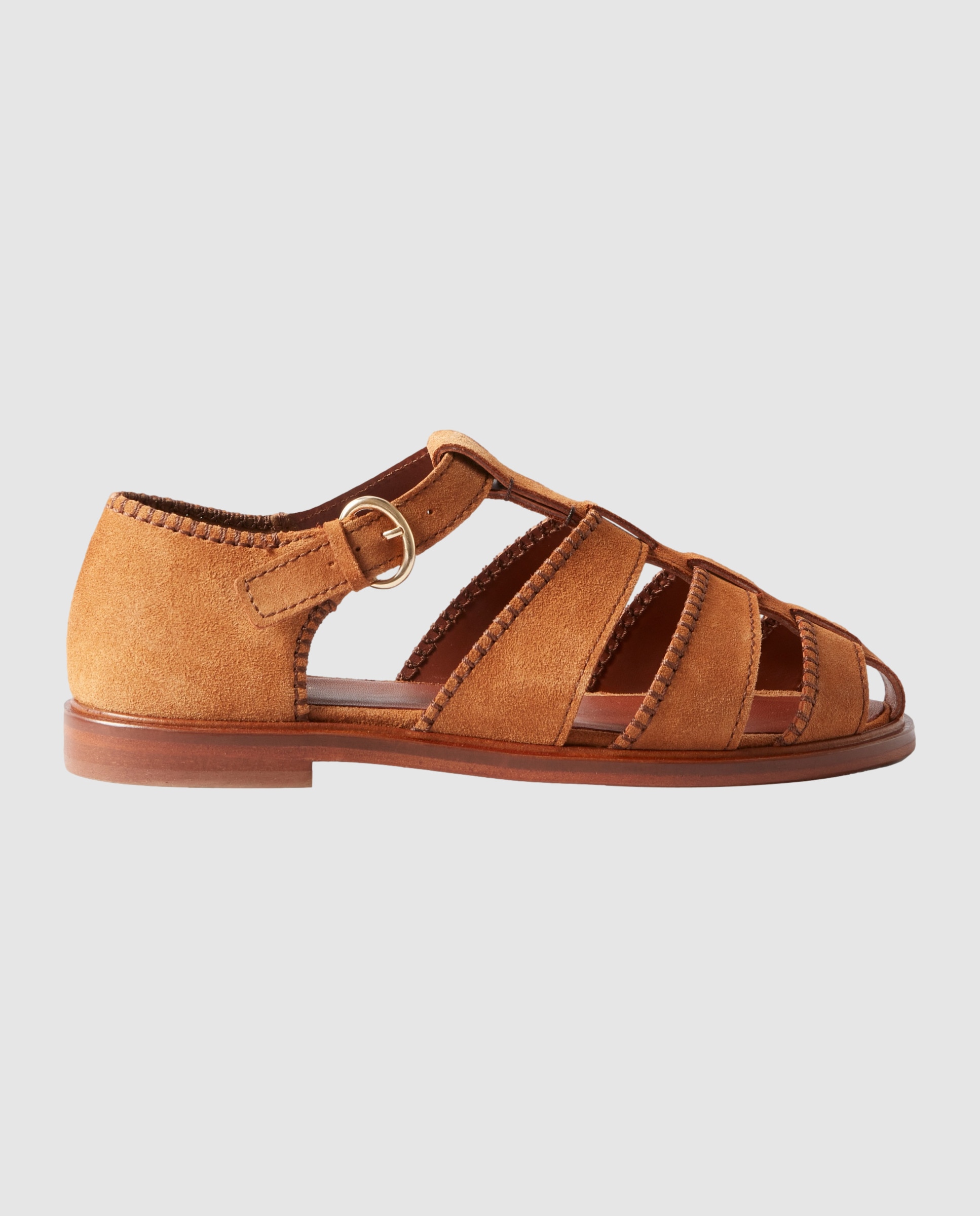 Sandalias romanas de mujer de ante y cangrejeras - Claudie Pierlot - Camel Camel-1