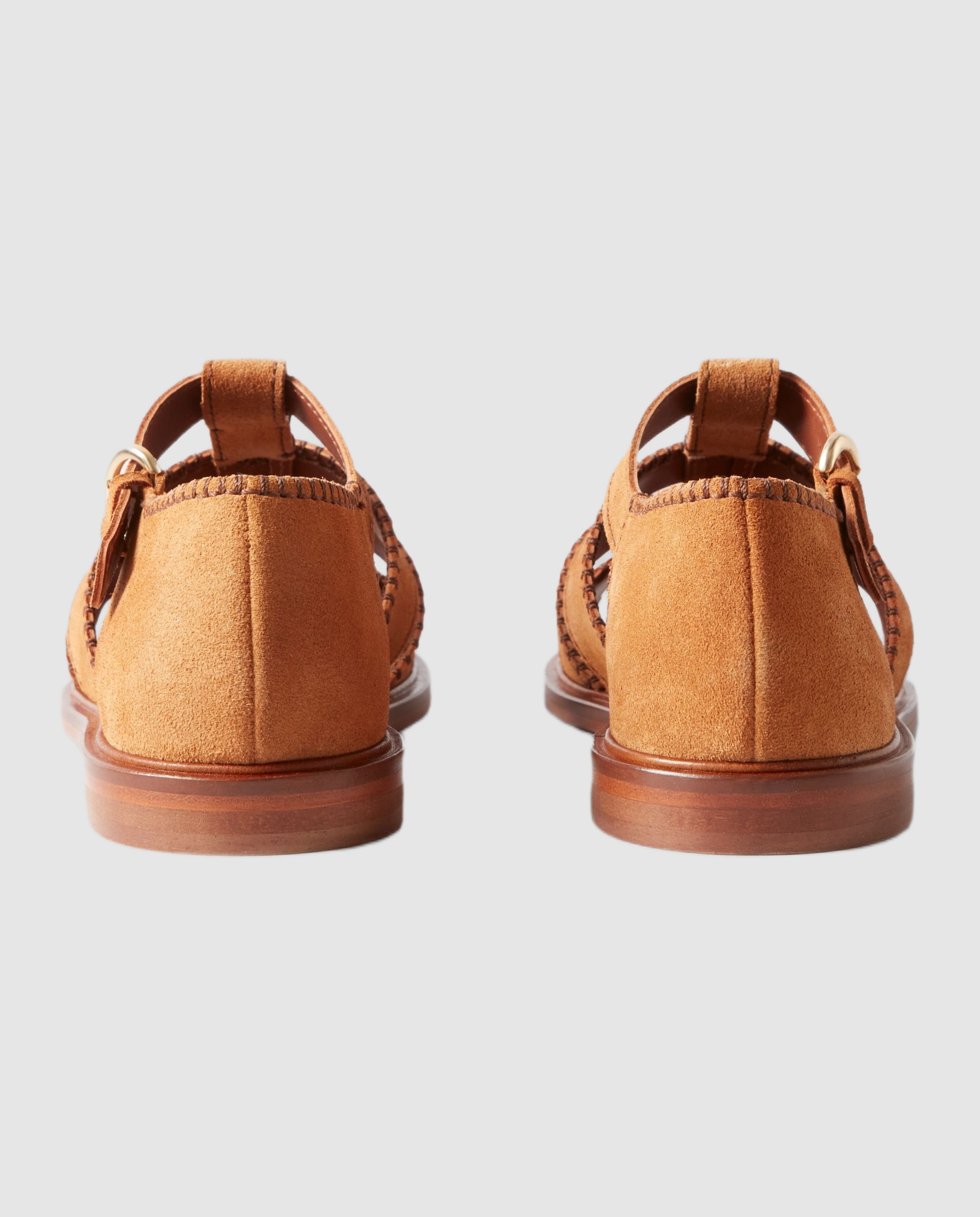Sandalias romanas de mujer de ante y cangrejeras - Claudie Pierlot - Camel Camel-6