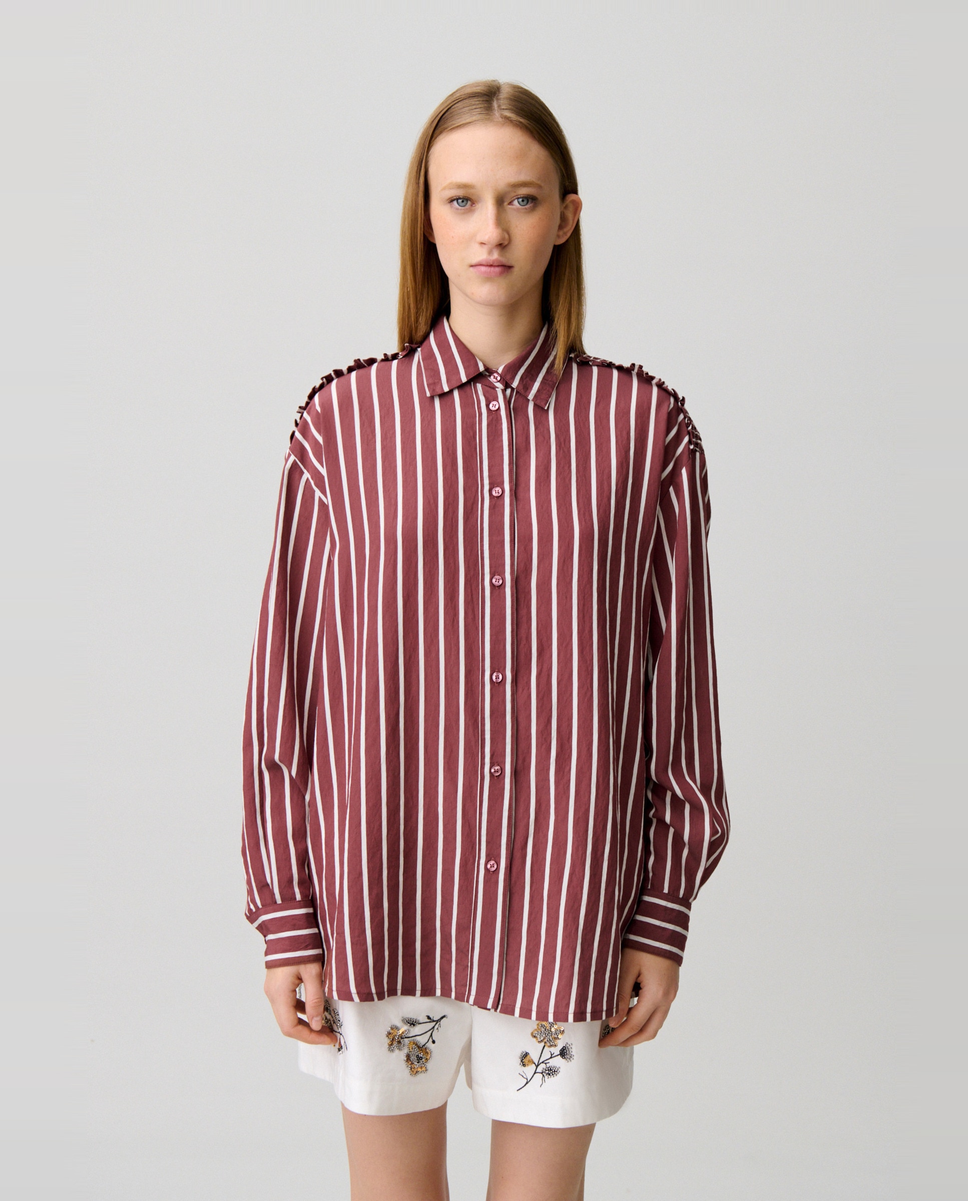 Claudie Pierlot - Camisa de mujer oversize de rayas.