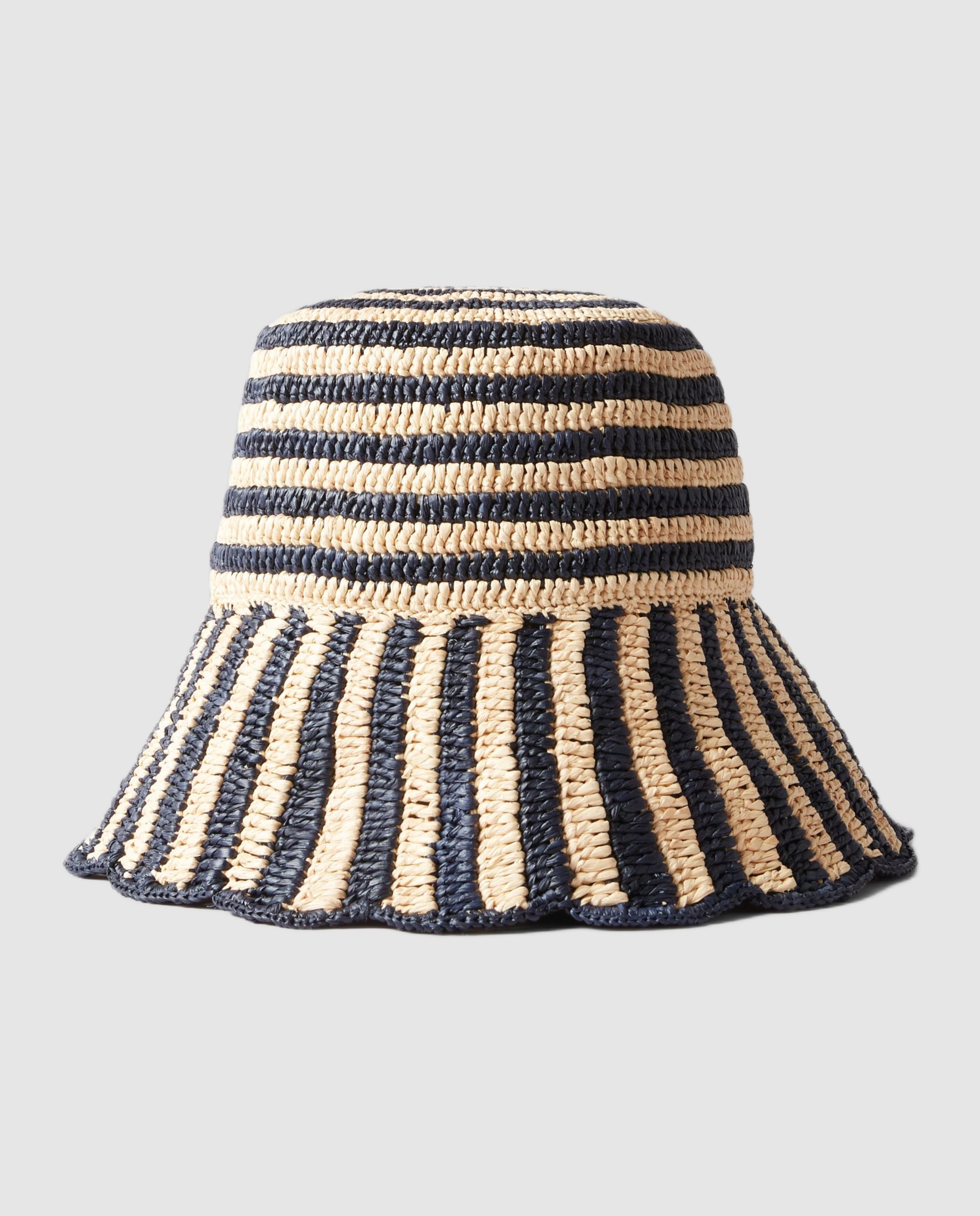 Imagen 0 de Sombrero de mujer de rafia de ala ancha trenzado bicolor Multicolor