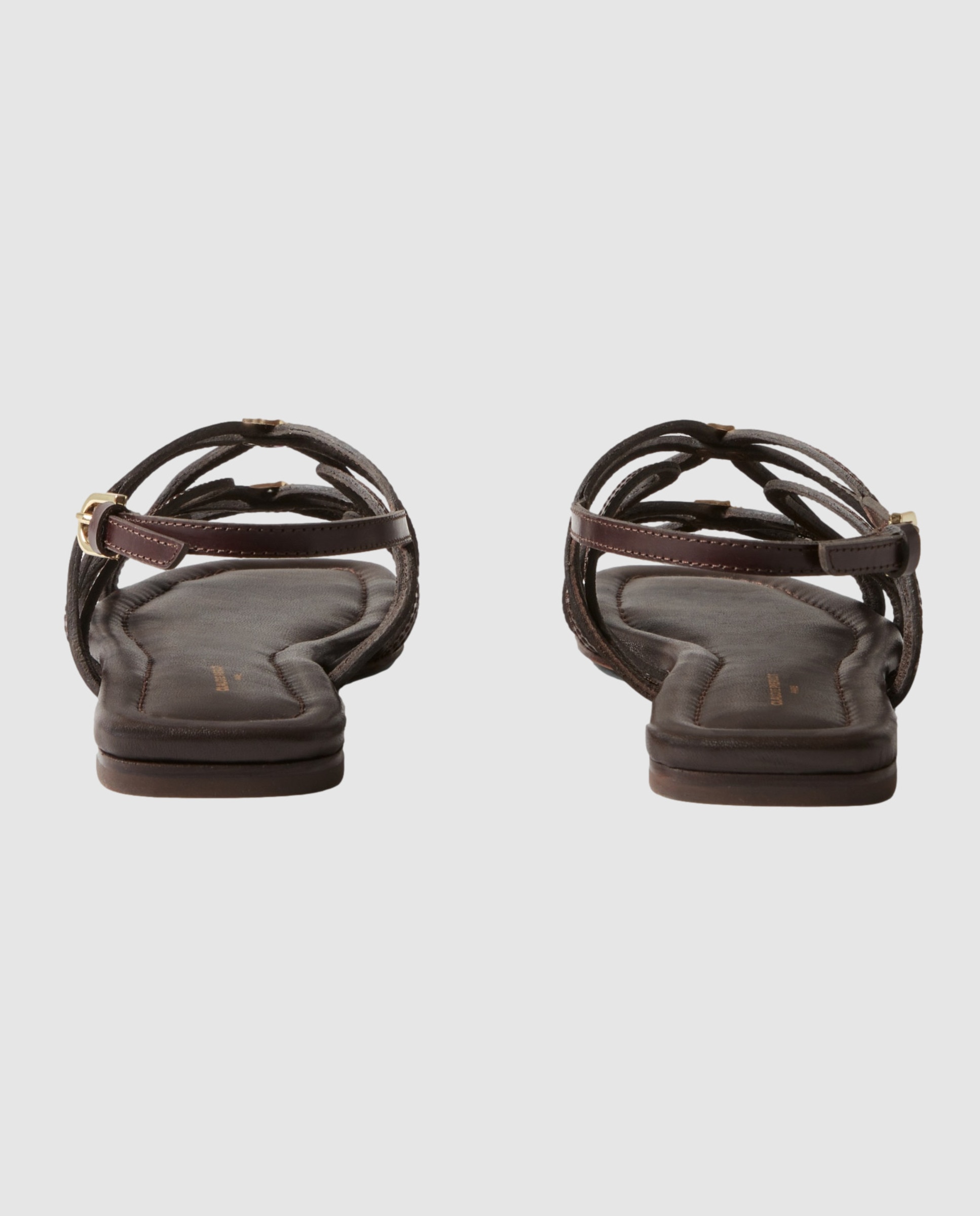 Sandalias de tiras de mujer de piel con medallones - Claudie Pierlot - Marrón oscuro Marrón oscuro-5