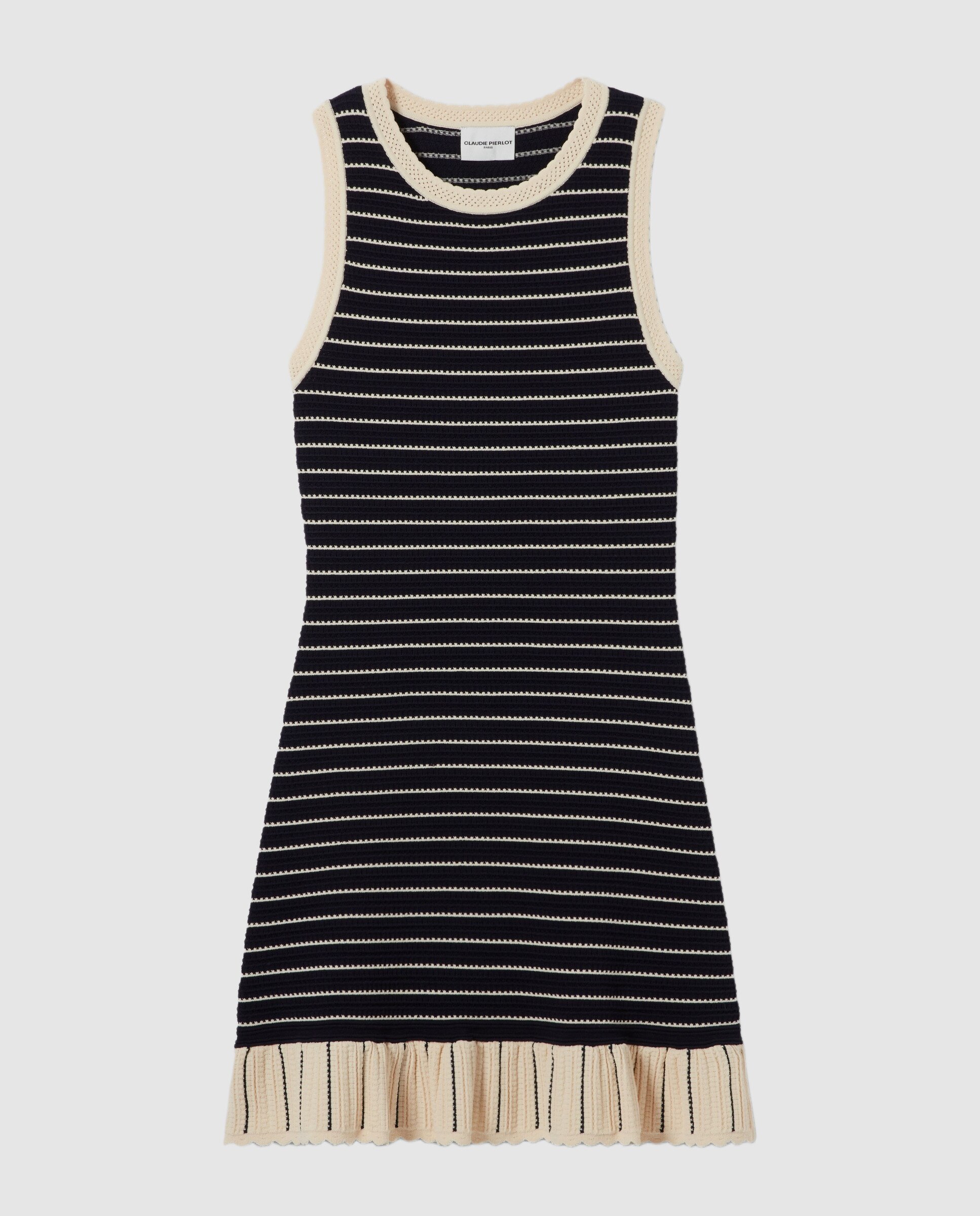 Vestido corto de punto a rayas - Claudie Pierlot - Multicolor Multicolor-7