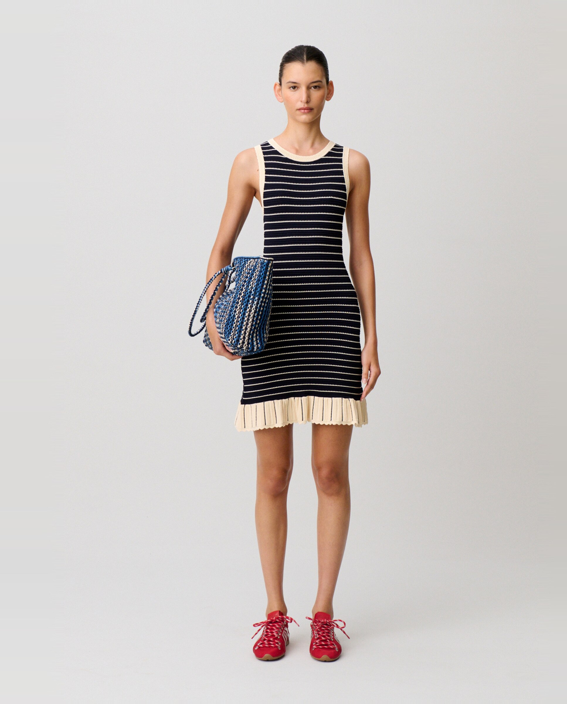 Vestido corto de punto a rayas - Claudie Pierlot - Multicolor Multicolor-5