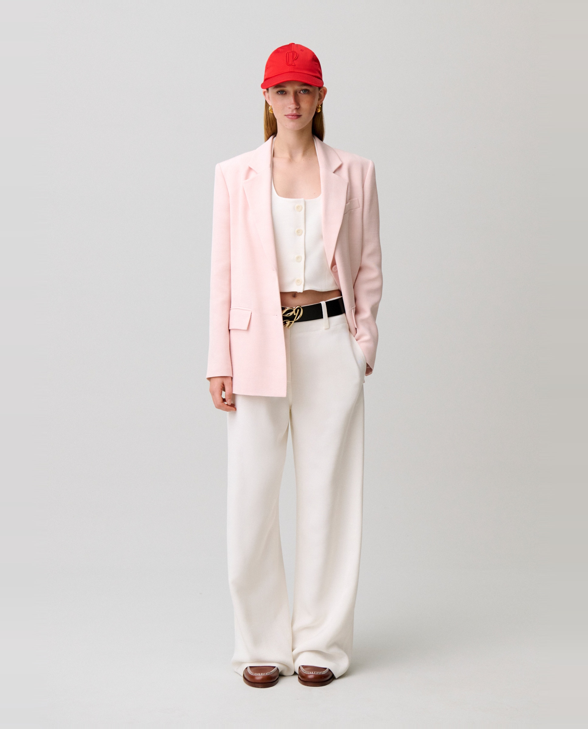 Claudie Pierlot - Pantalones rectos de mujer con cinturilla ancha.