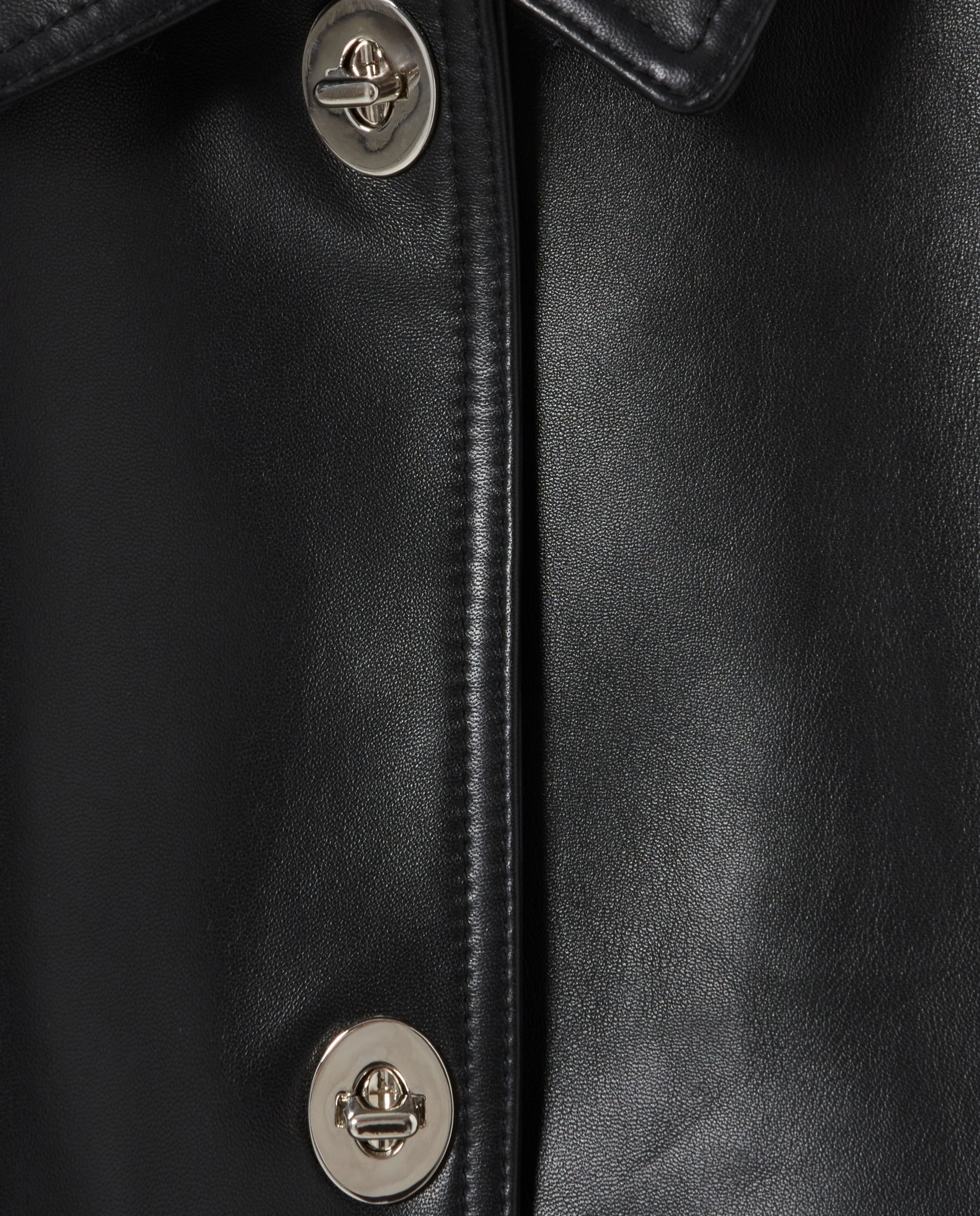 Cazadora de mujer recta de cuero - Claudie Pierlot - Negro Negro-6