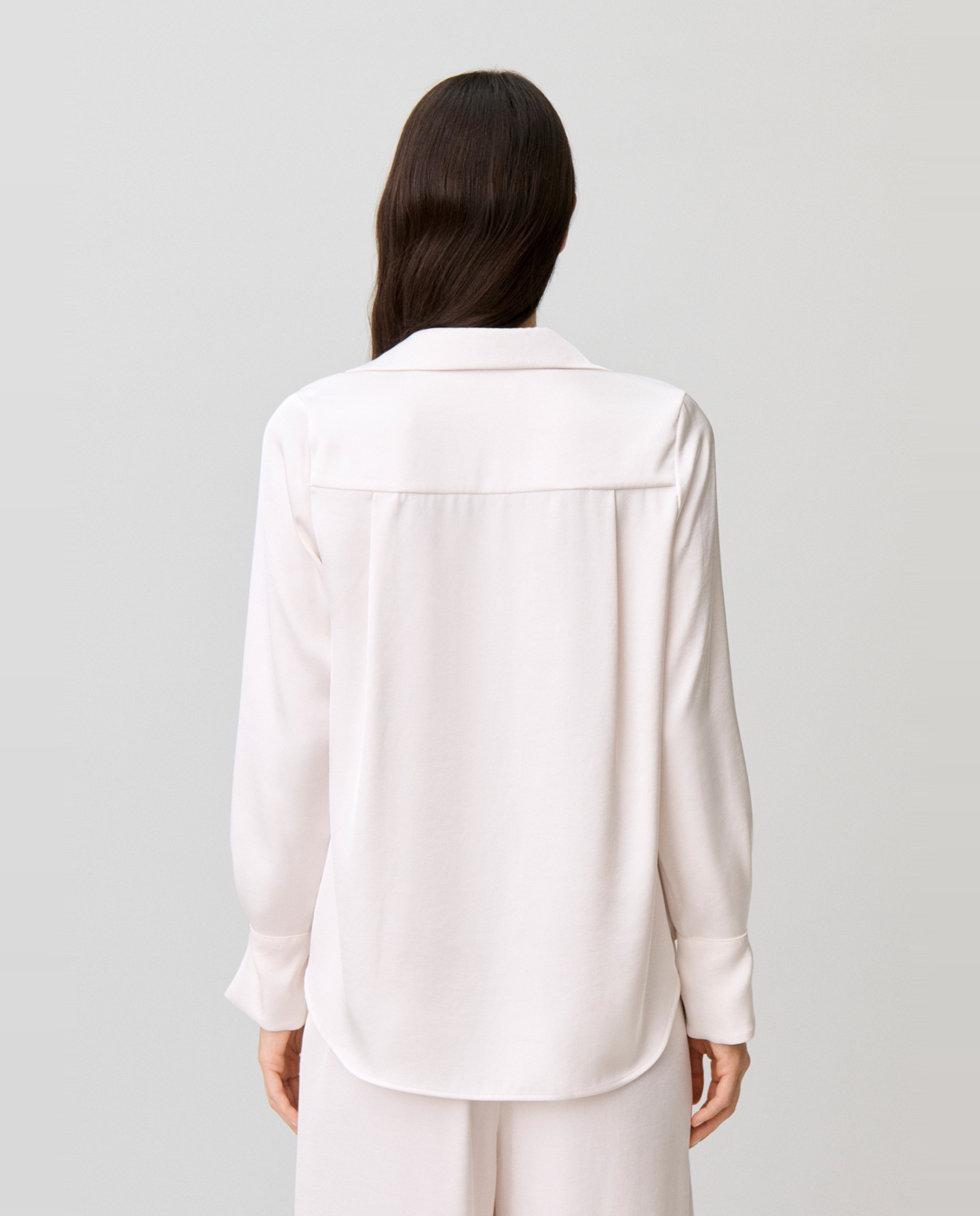 Blusa de mujer fluida con cuello abierto y solapas - Claudie Pierlot - Blanco Blanco-2