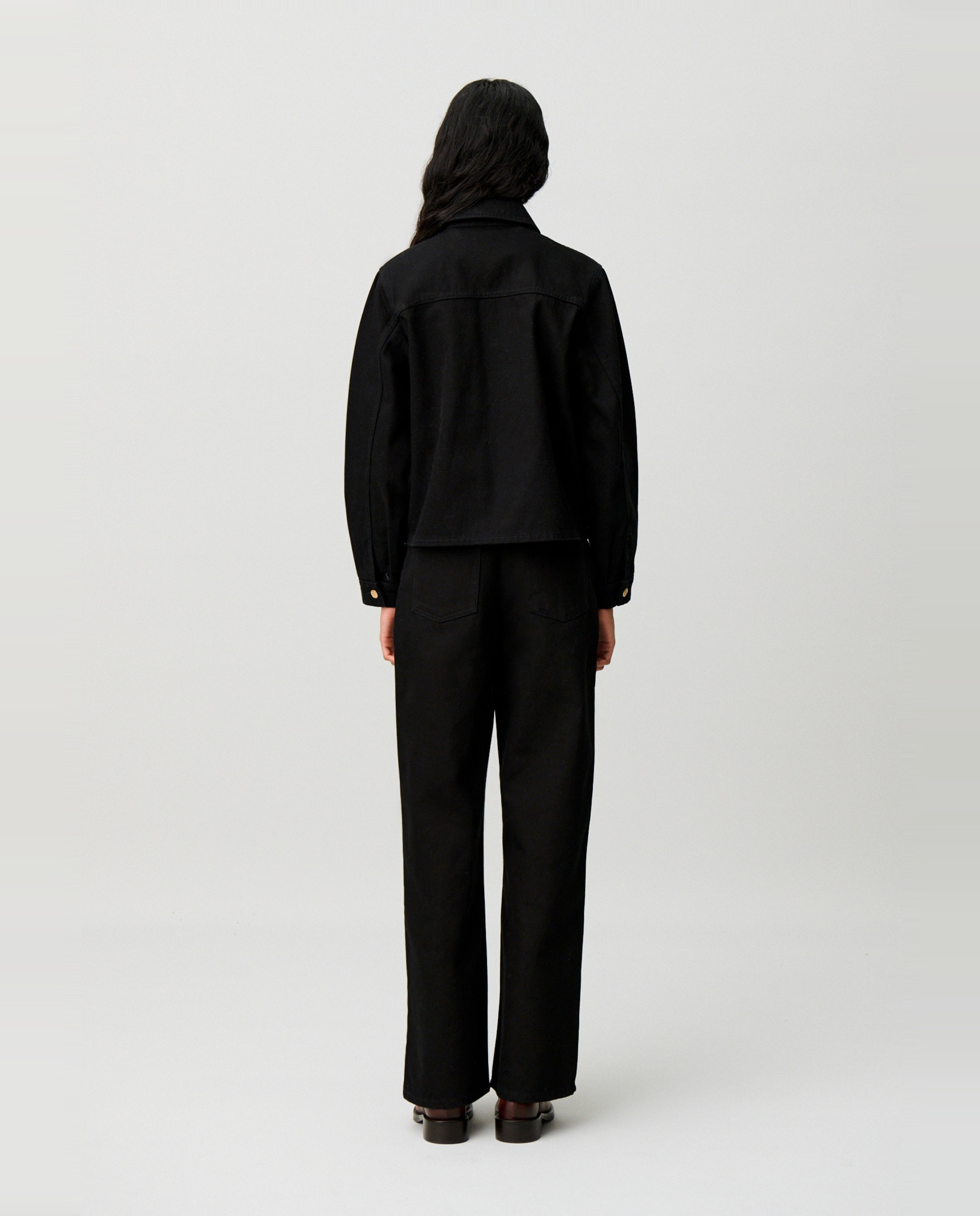 Cazadora vaquera de mujer worker con bordado - Claudie Pierlot - Negro Negro-2