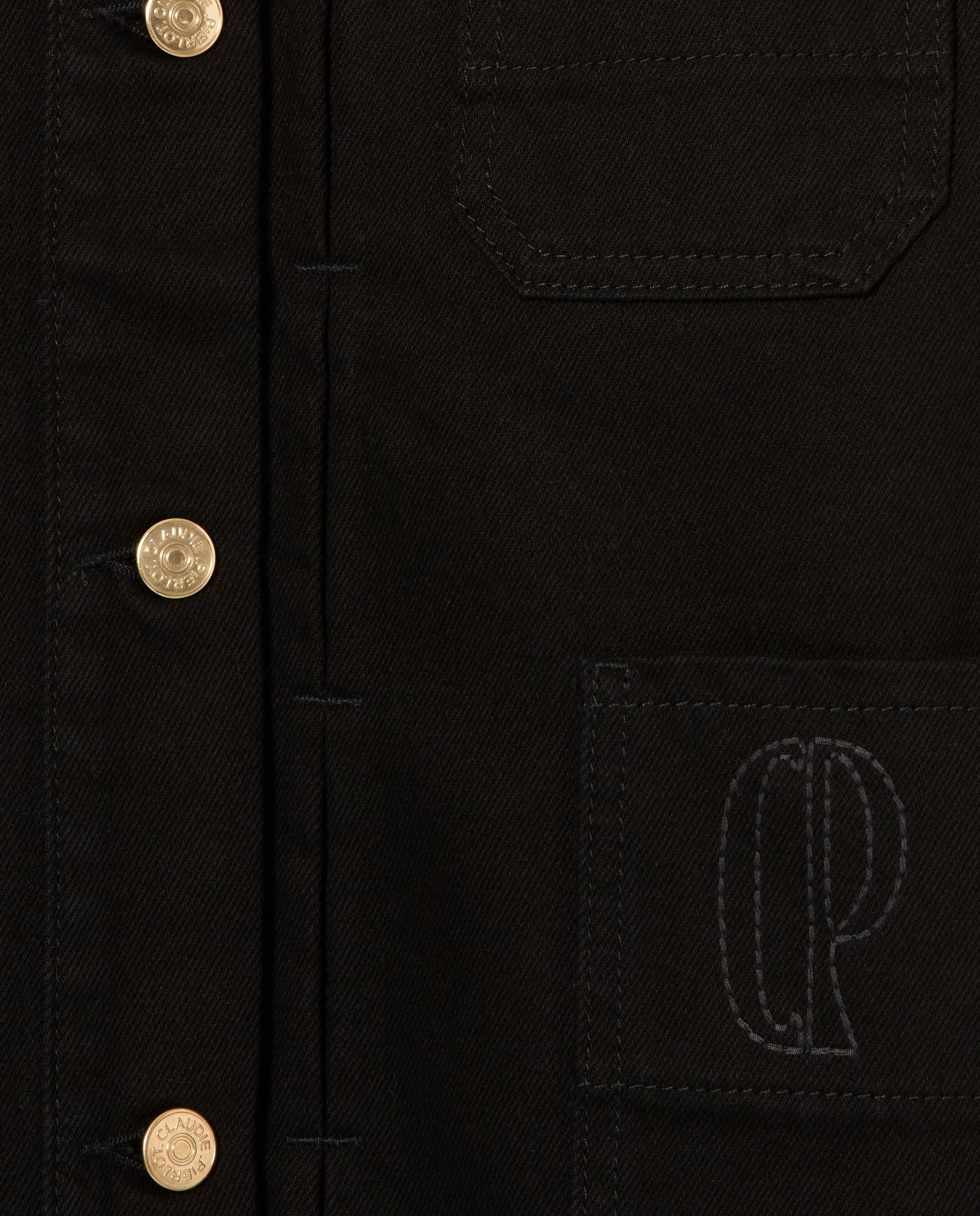 Cazadora vaquera de mujer worker con bordado - Claudie Pierlot - Negro Negro-7