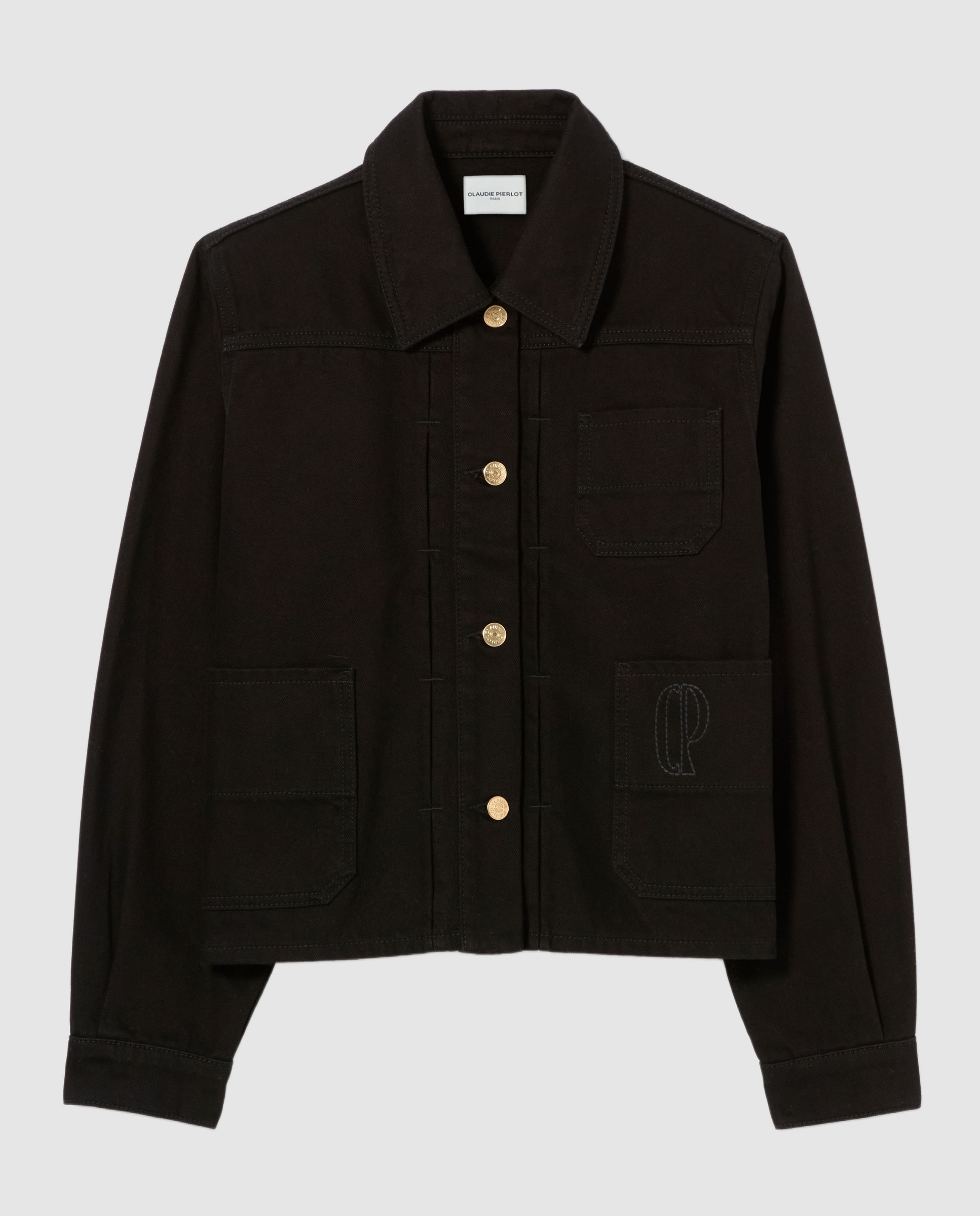 Cazadora vaquera de mujer worker con bordado - Claudie Pierlot - Negro Negro-8