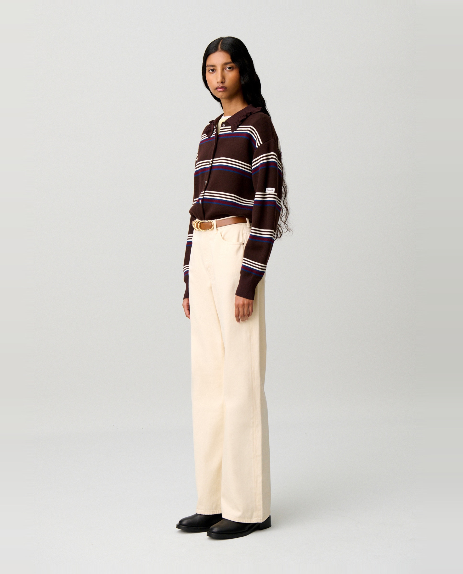 Cárdigan de punto de mujer a rayas de manga larga - Claudie Pierlot - Multicolor Multicolor-3