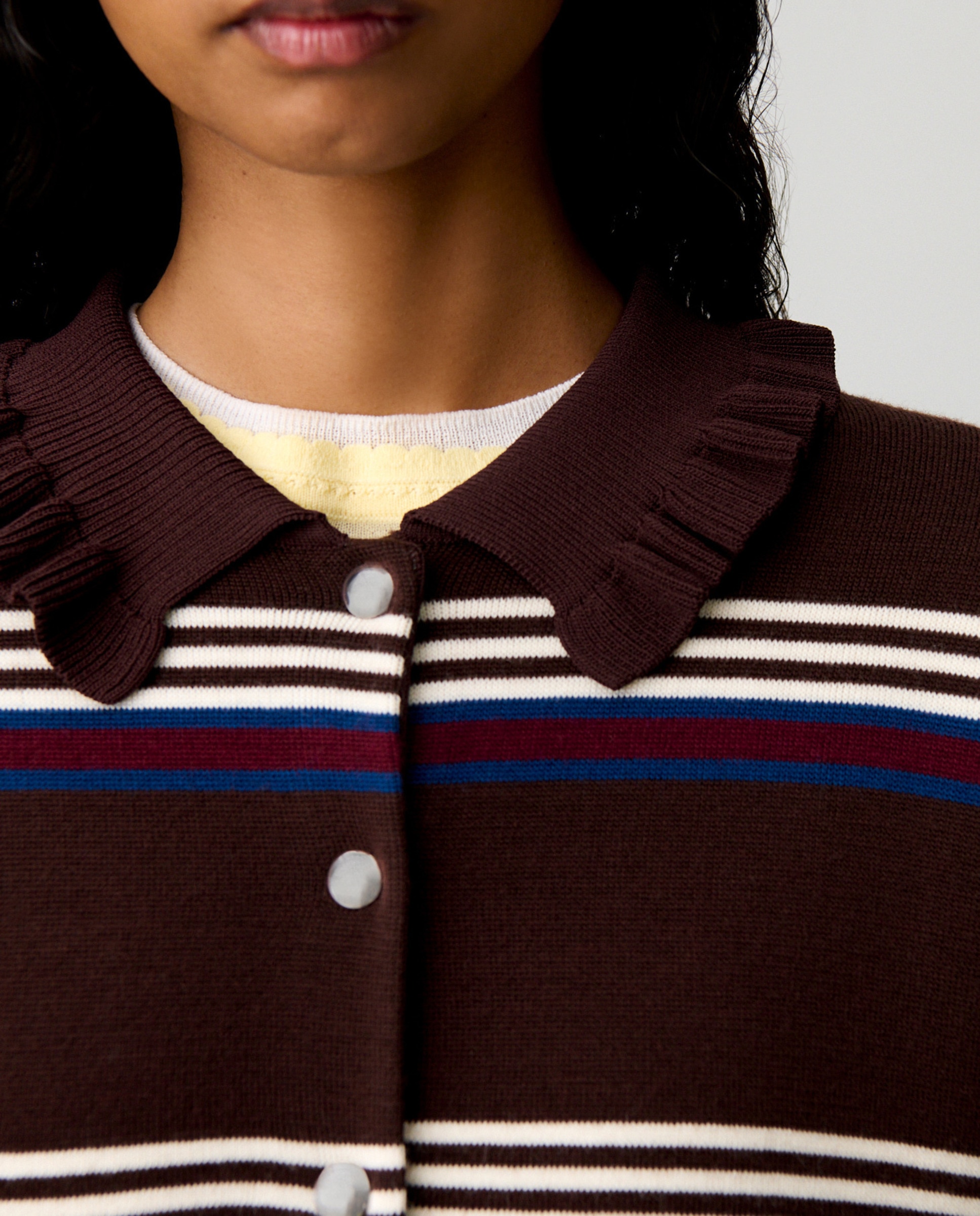Cárdigan de punto de mujer a rayas de manga larga - Claudie Pierlot - Multicolor Multicolor-5