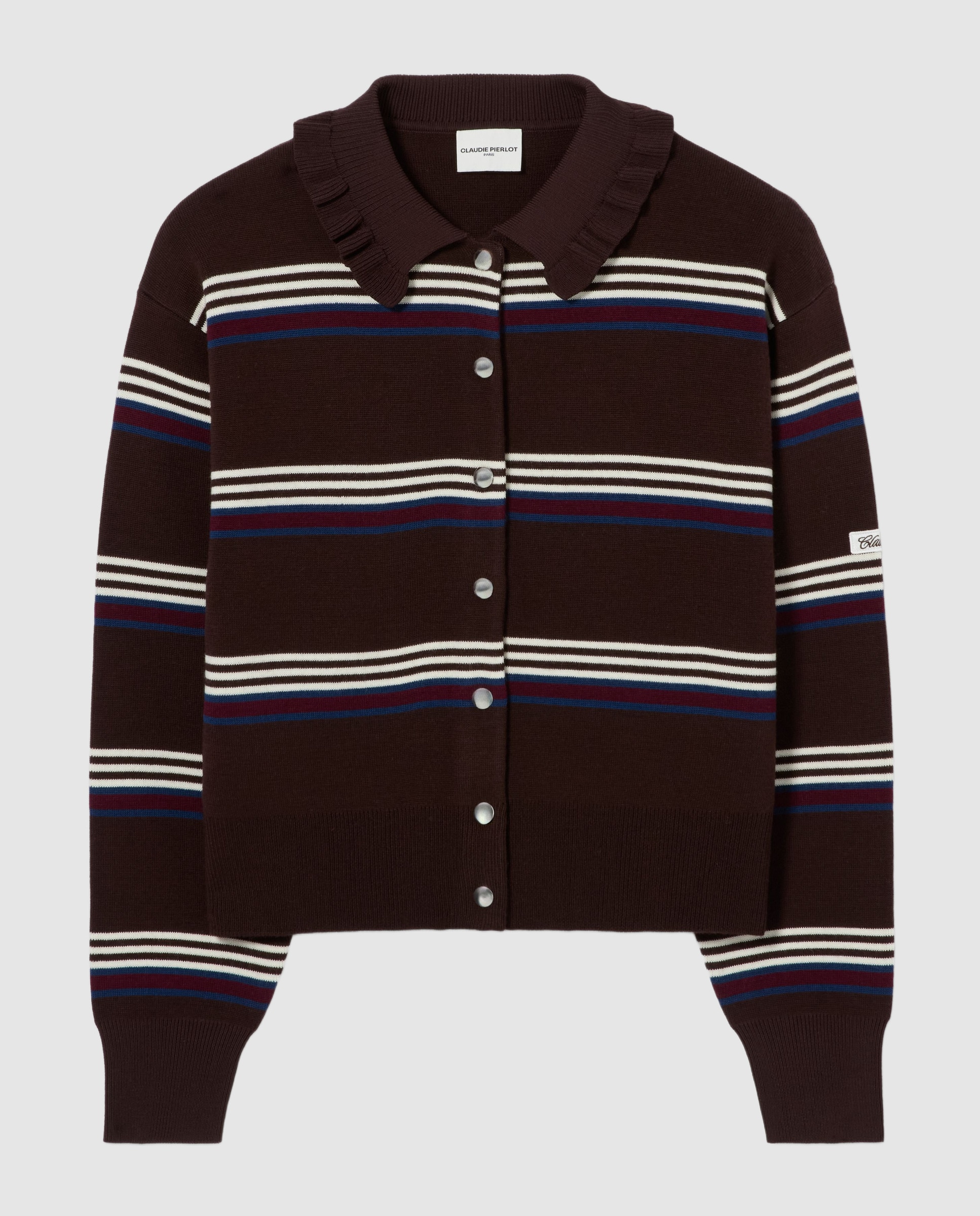 Cárdigan de punto de mujer a rayas de manga larga - Claudie Pierlot - Multicolor Multicolor-7