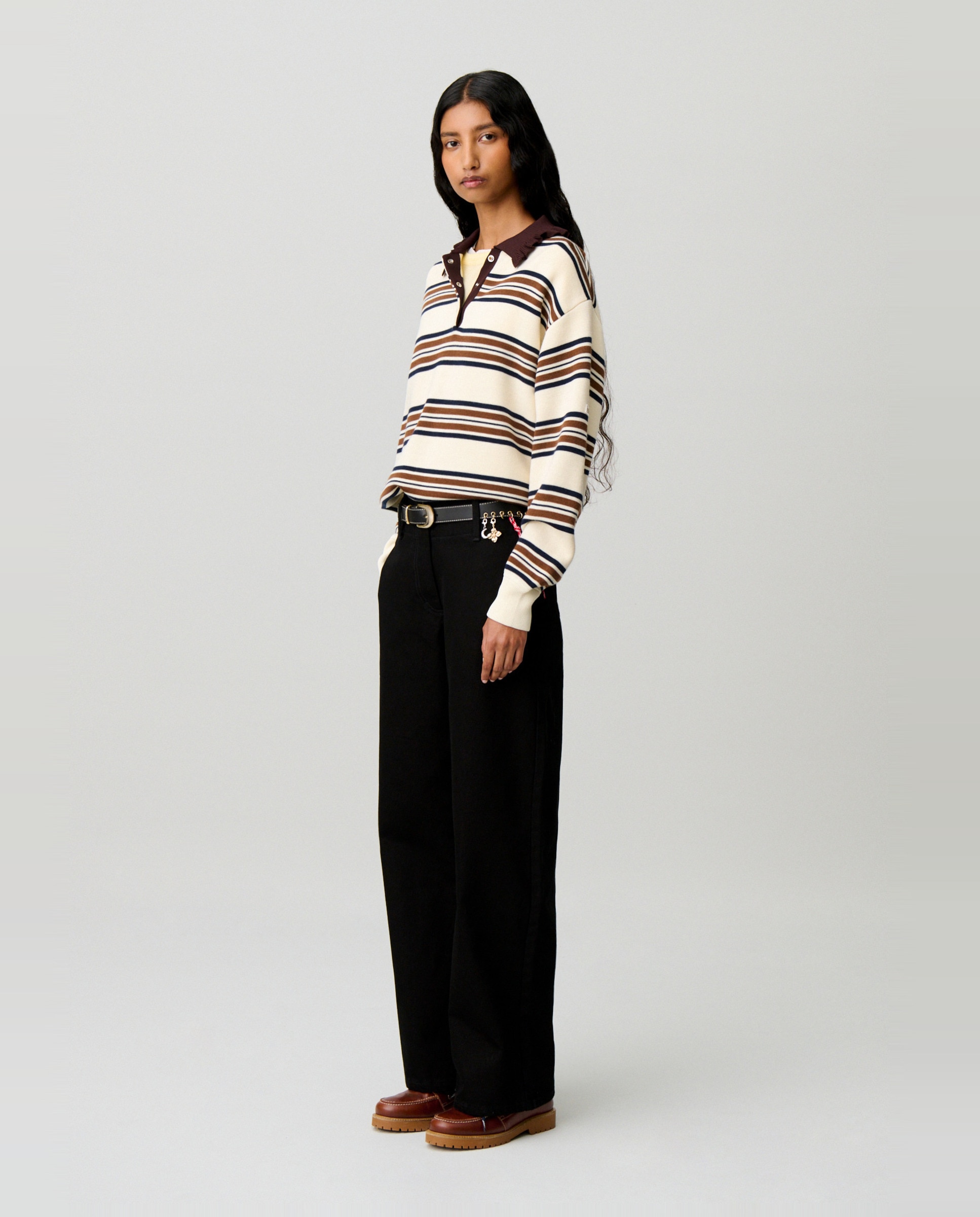 Vaquero de mujer ancho y recto - Claudie Pierlot - Negro Negro-4