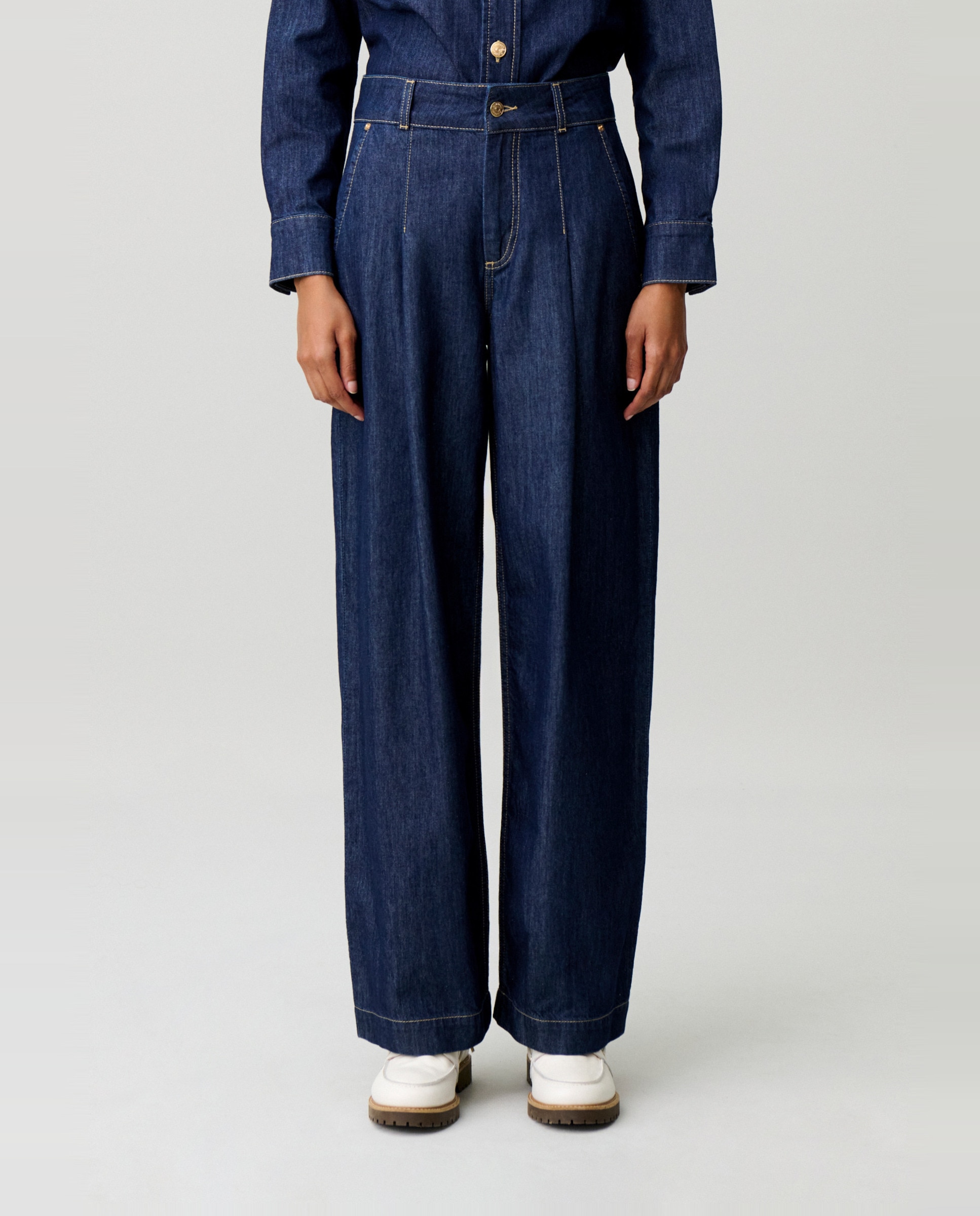 Vaquero recto de mujer suave y desenfadado - Claudie Pierlot - Azul Azul-2