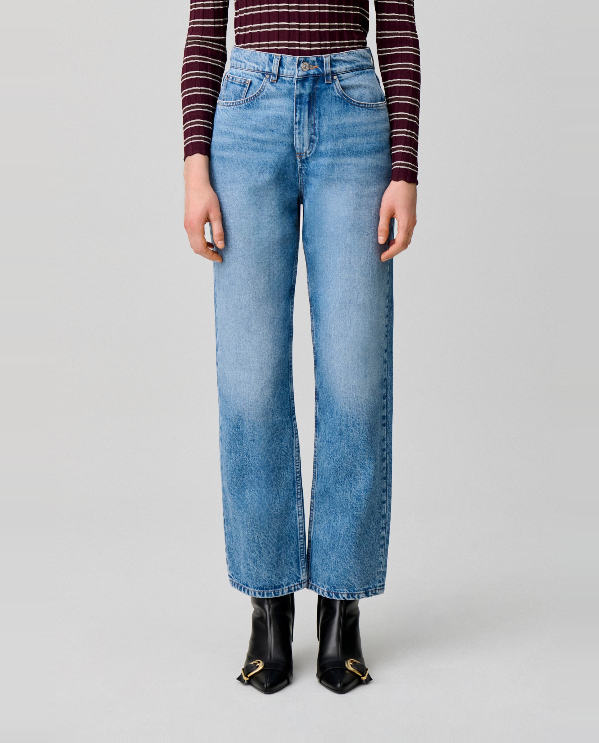 Vaquero de mujer recto lavado - Claudie Pierlot - Azul Azul-2