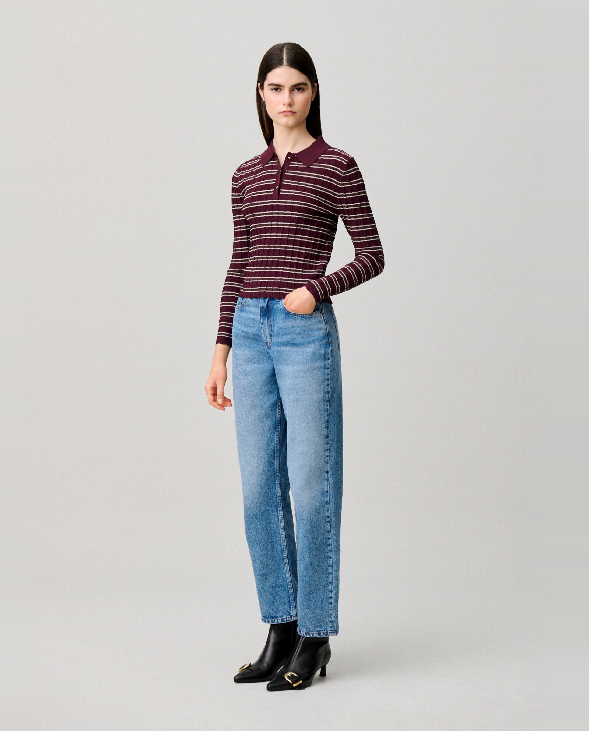 Vaquero de mujer recto lavado - Claudie Pierlot - Azul Azul-4
