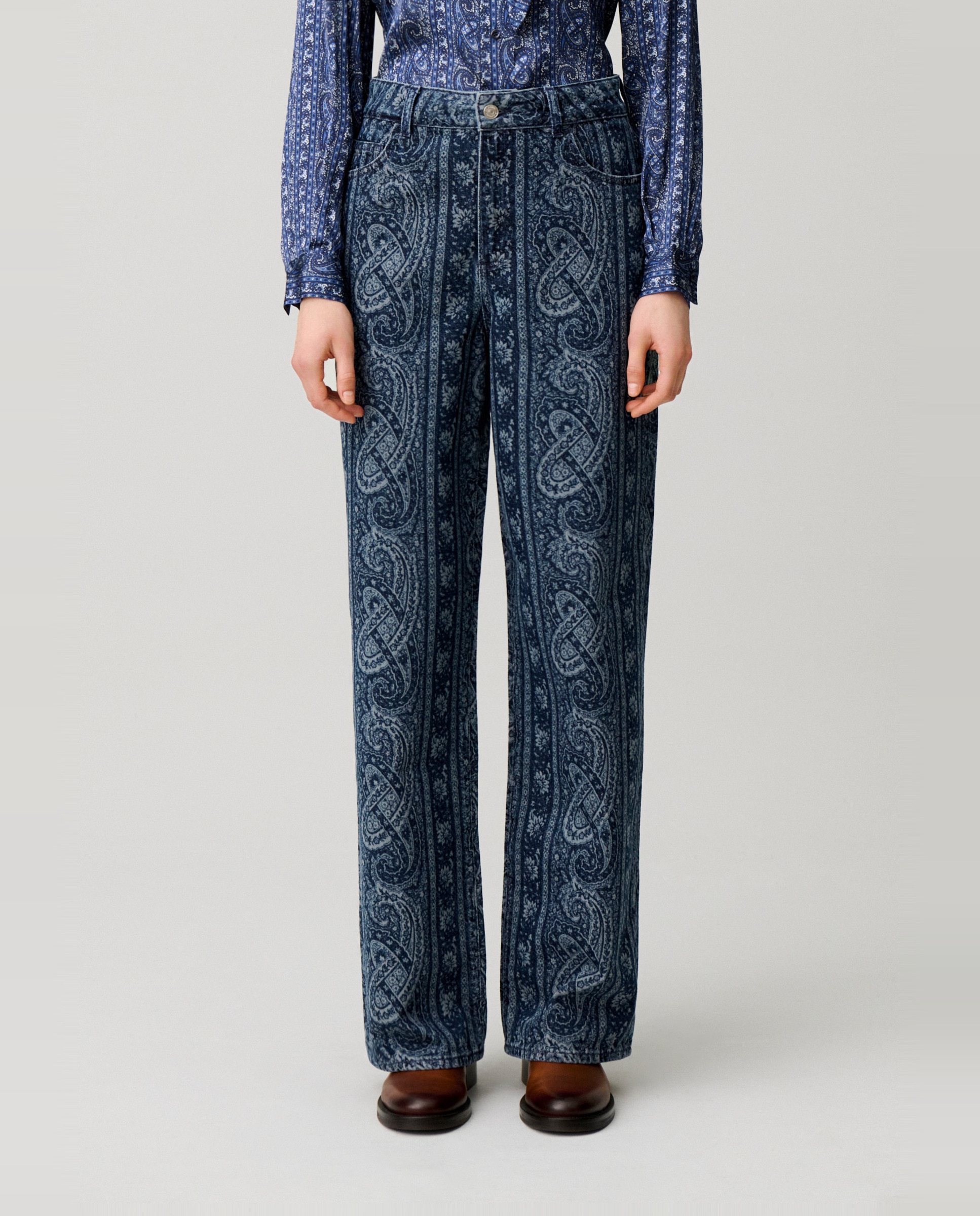 Vaquero de mujer recto con estampado paisley - Claudie Pierlot - Marino Marino-2
