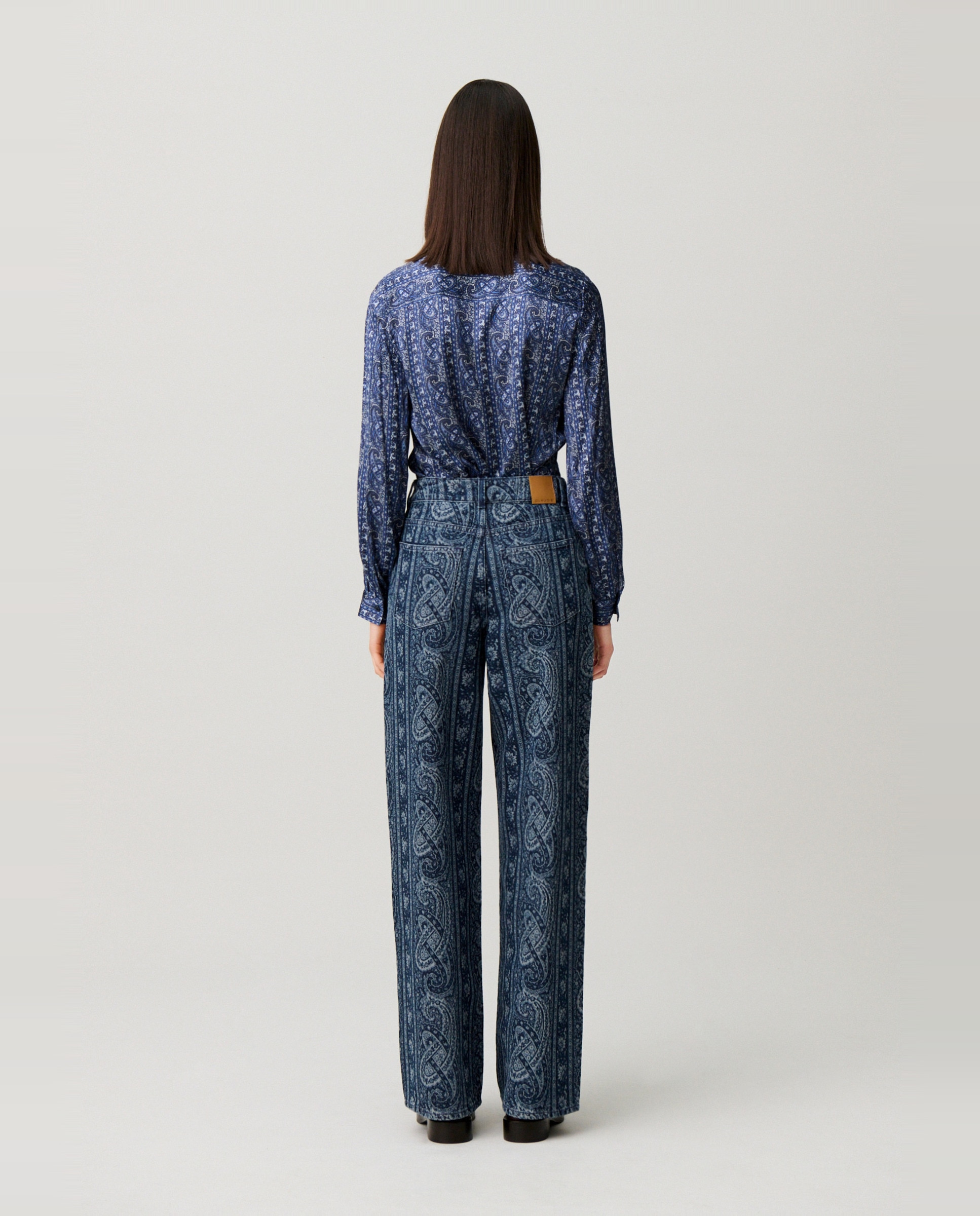 Vaquero de mujer recto con estampado paisley - Claudie Pierlot - Marino Marino-3