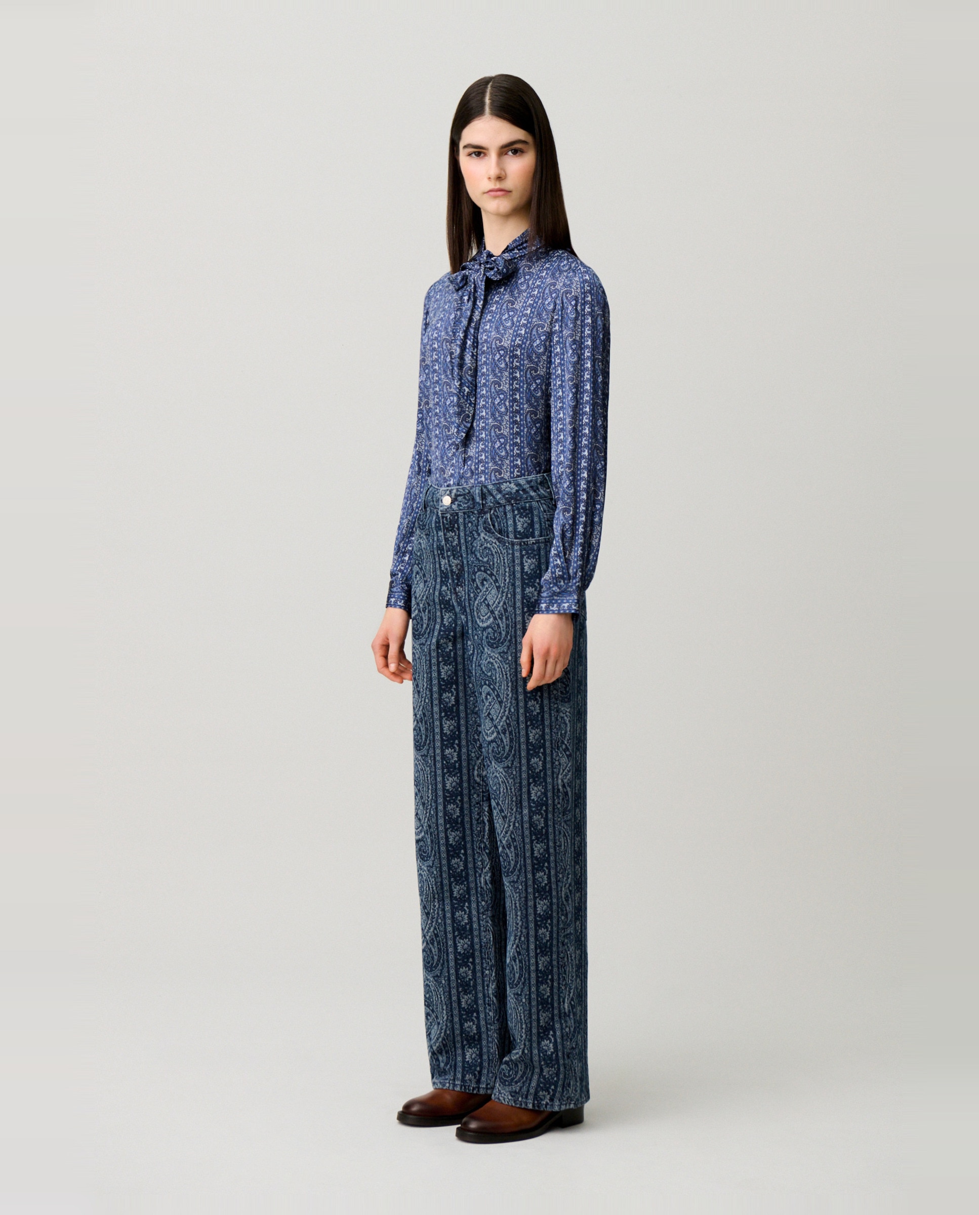 Vaquero de mujer recto con estampado paisley - Claudie Pierlot - Marino Marino-4