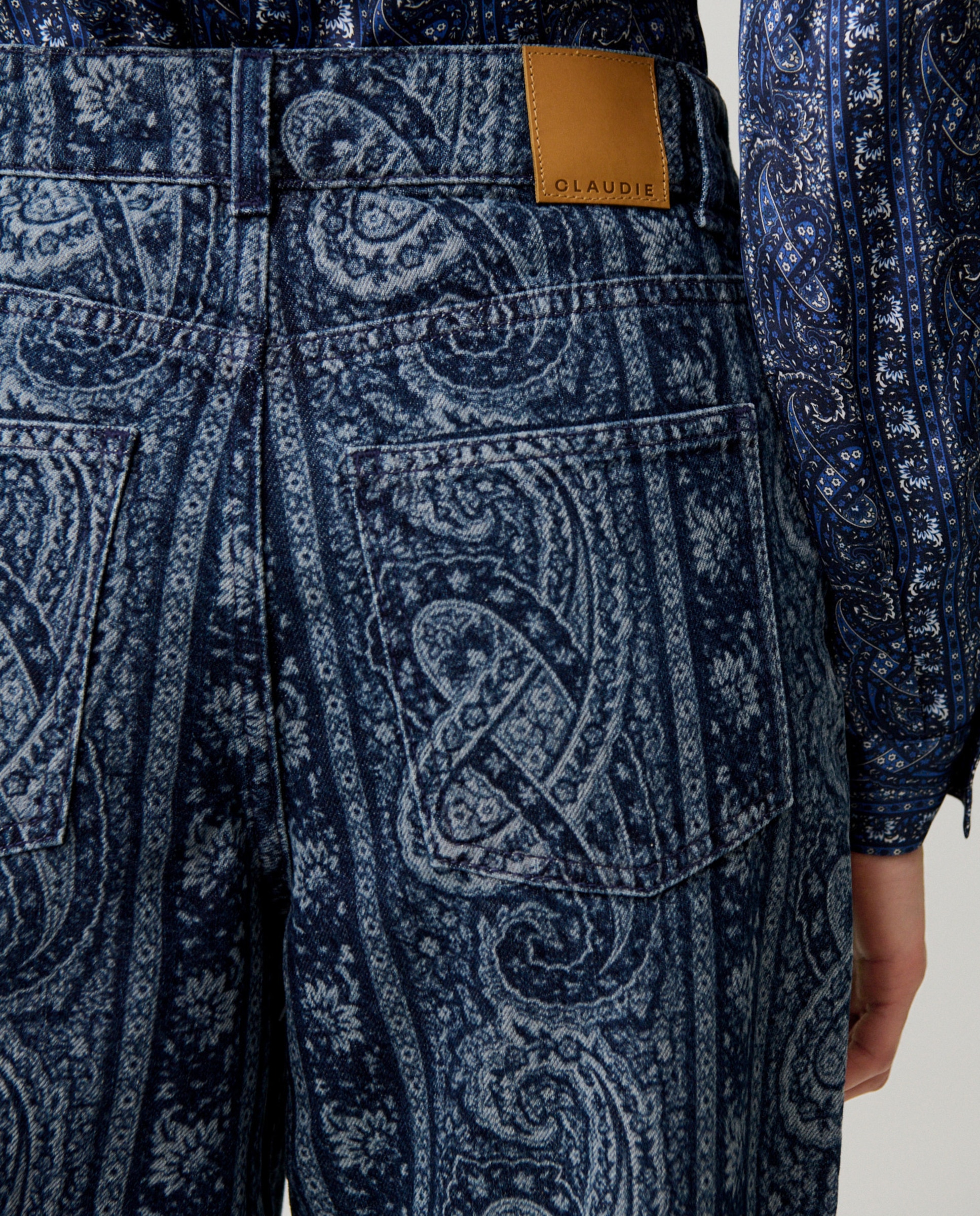 Vaquero de mujer recto con estampado paisley - Claudie Pierlot - Marino Marino-5