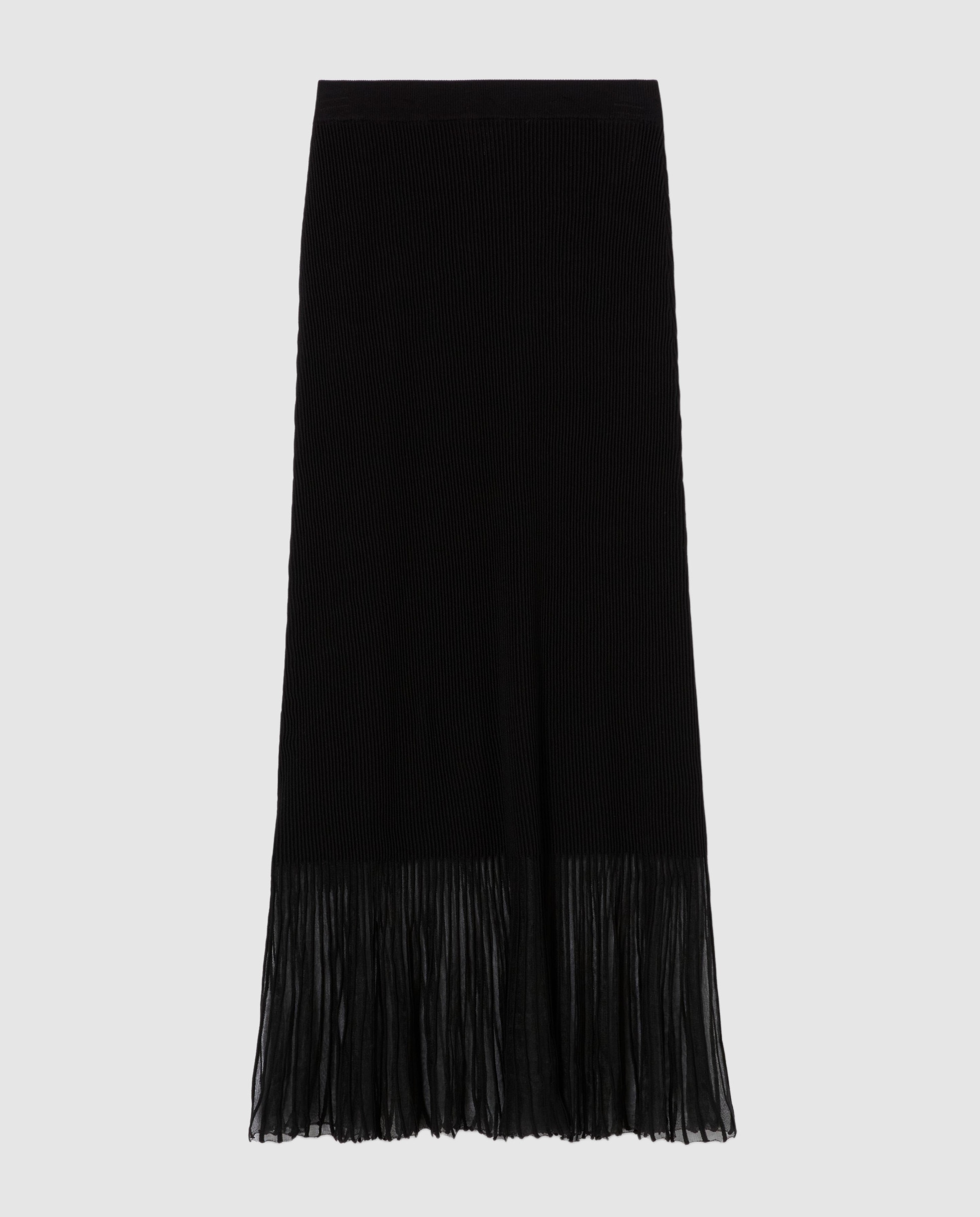 Falda de punto midi con bajo transparente - Claudie Pierlot - Negro Negro-7