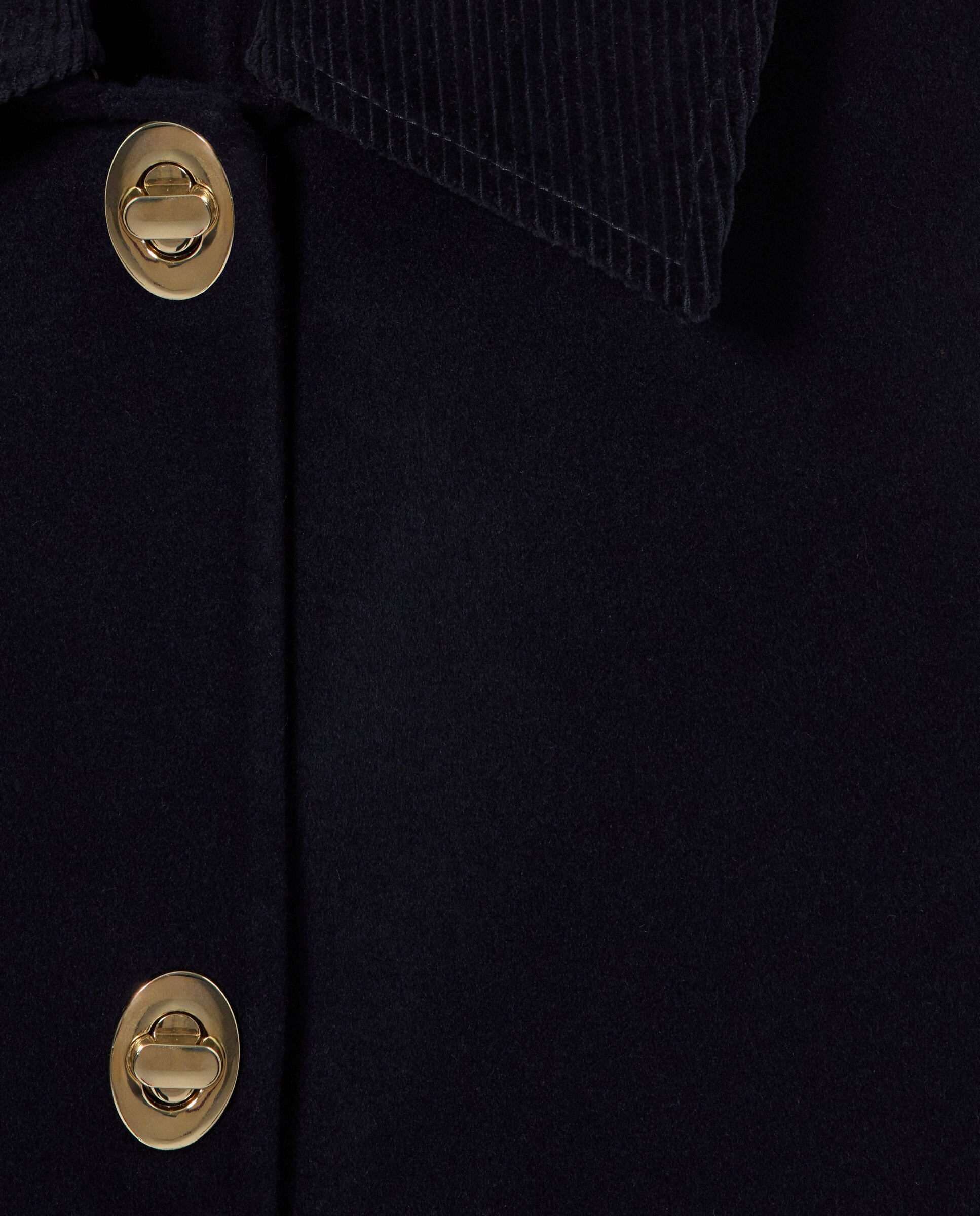 Chaqueta de mujer corte cuadrado con cuello de pana - Claudie Pierlot - Azul marino Azul marino-7