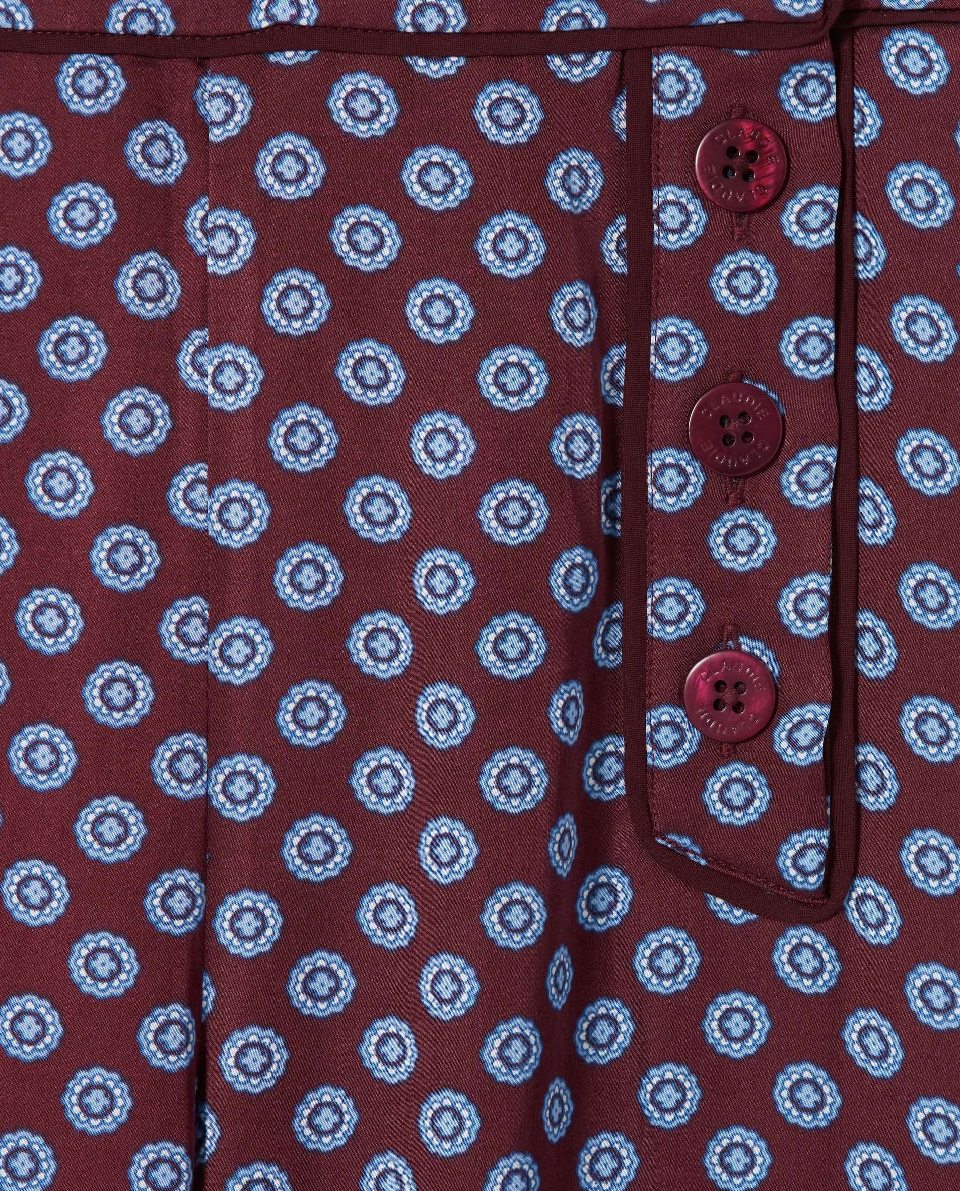 Pantalones anchos de mujer marinero satinado estampado - Claudie Pierlot - Burdeos Burdeos-7
