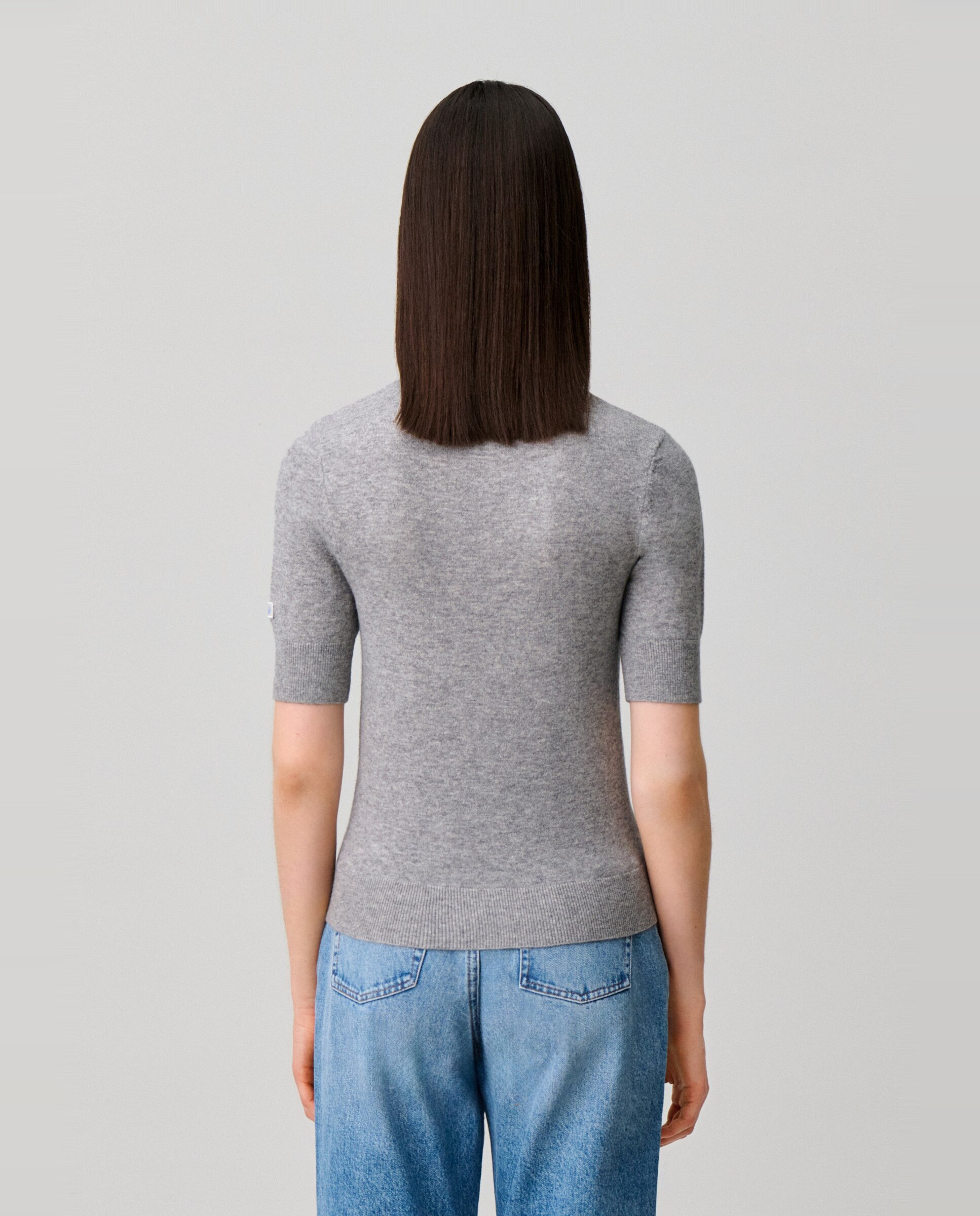 Jersey de punto de mujer de manga corta con cuello camisero desmontable a rayas - Claudie Pierlot - Multicolor Multicolor-2