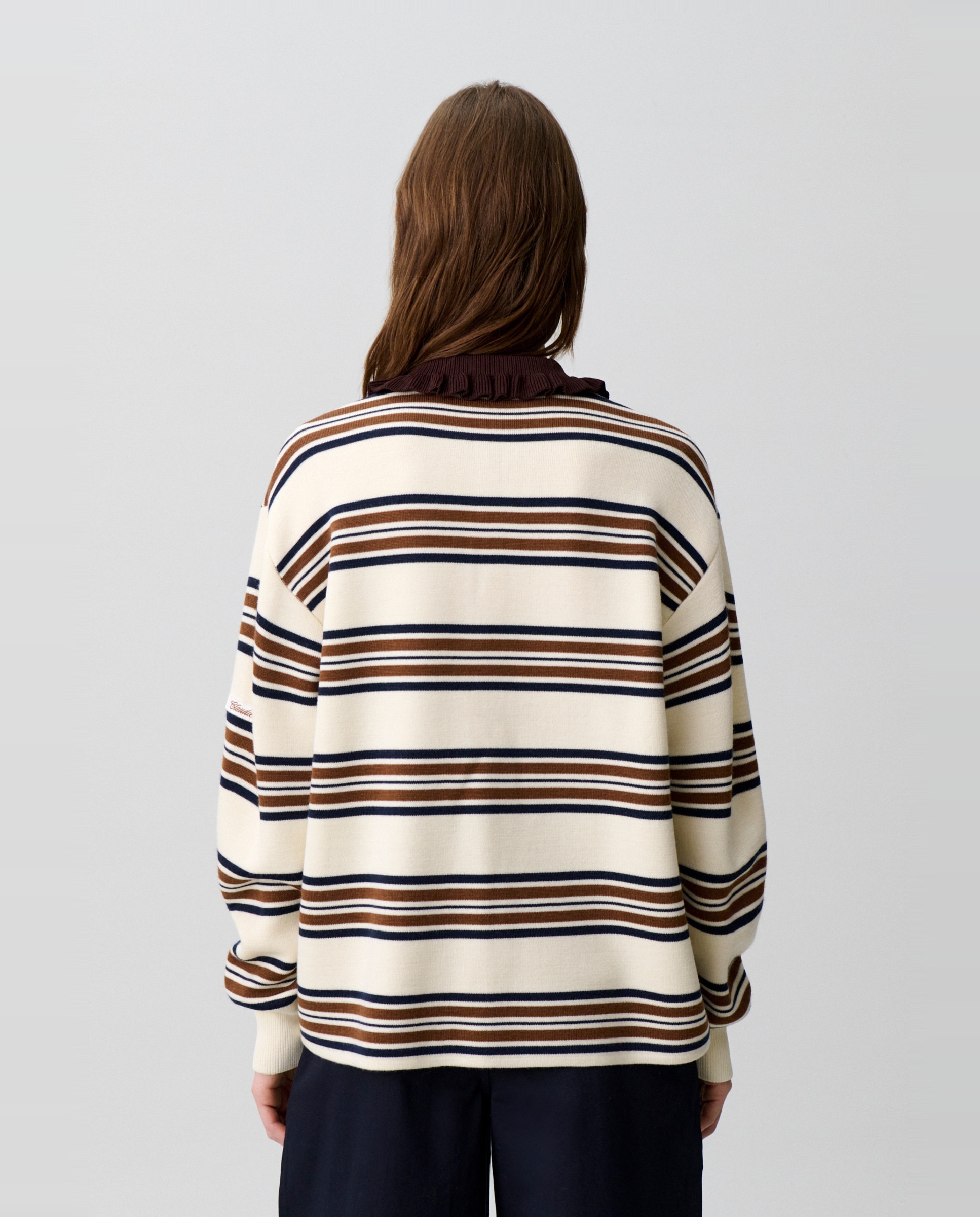 Jersey de punto de mujer polo holgado a rayas - Claudie Pierlot - Multicolor Multicolor-2