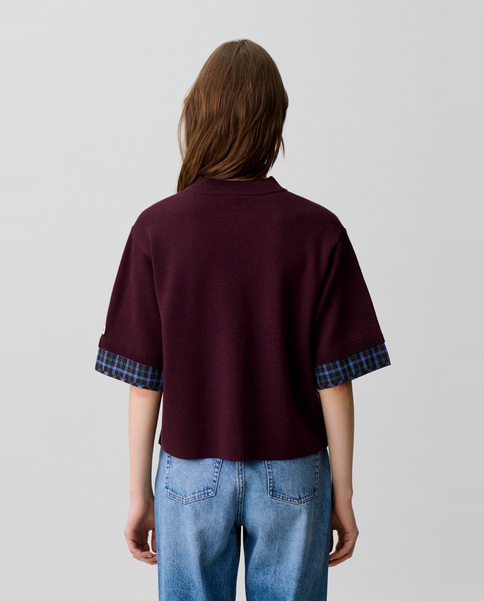Jersey de mujer corto de punto fino cuello chimenea y mangas cortas - Claudie Pierlot - Multicolor Multicolor-2
