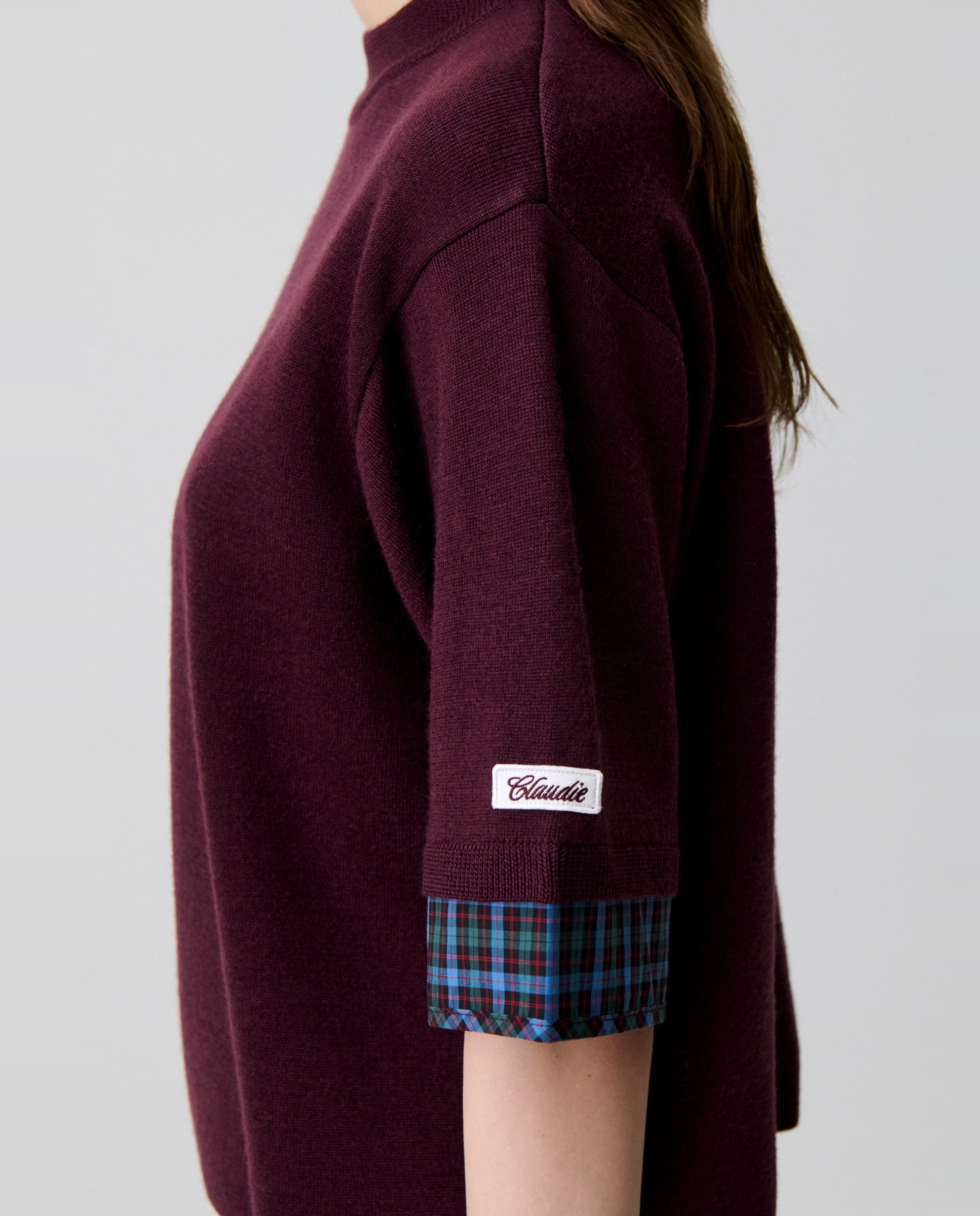 Jersey de mujer corto de punto fino cuello chimenea y mangas cortas - Claudie Pierlot - Multicolor Multicolor-5